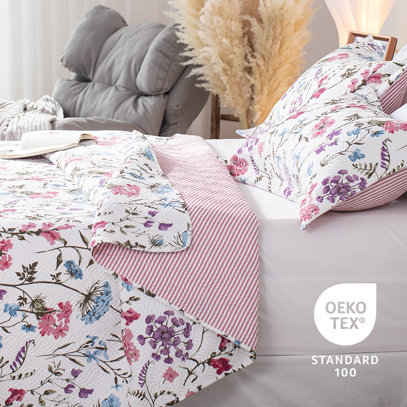 Sleep City Twin Kasentex Floral Quilt Set - Lightweight & Reversible - Cozy & Stylish Bedding - Machine Washable, Room Decor, Graduation Gifts Kasentex