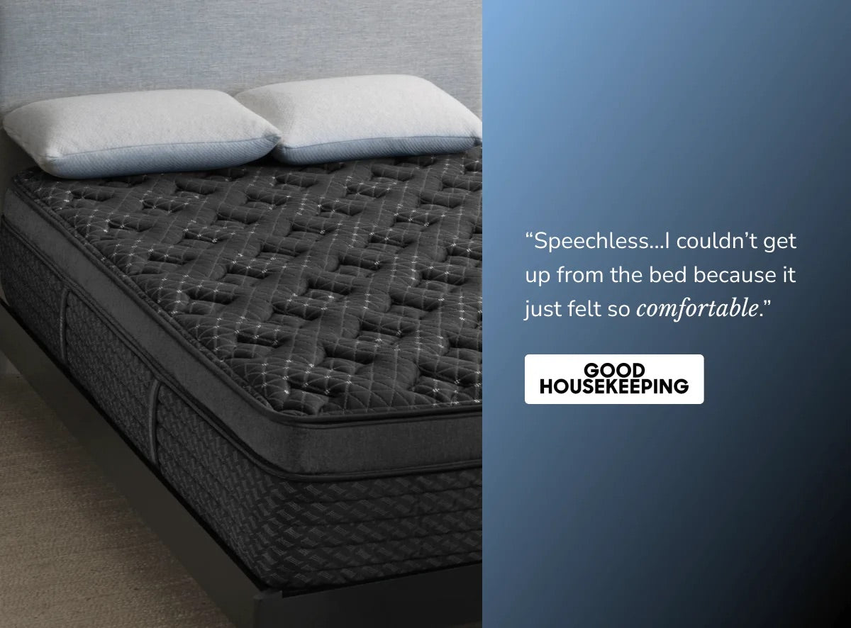 Mattress with Good Housekeeping endorsement text.