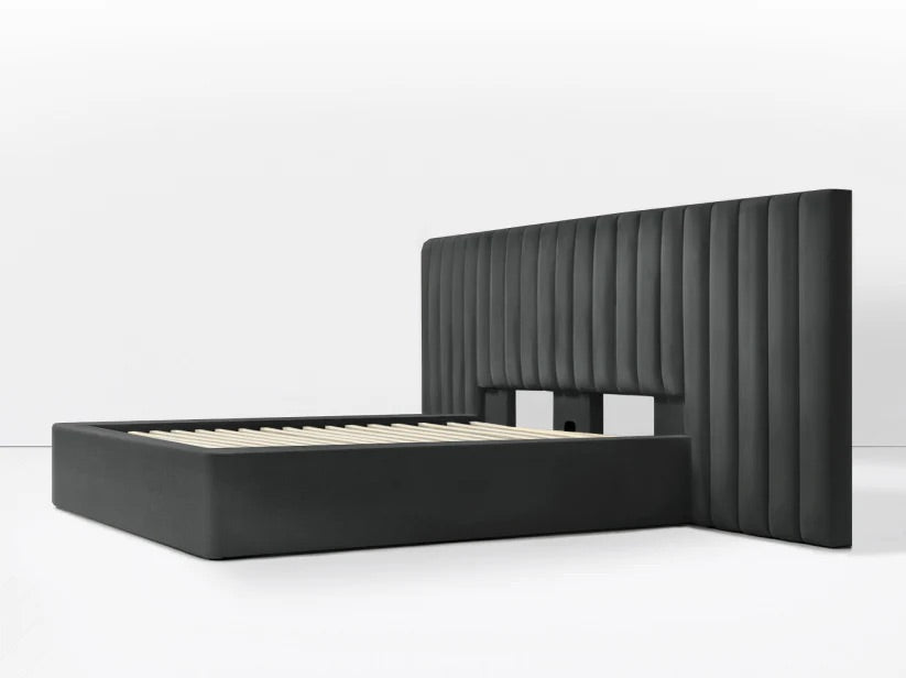 MILAN Bed Frame Midnight Gray