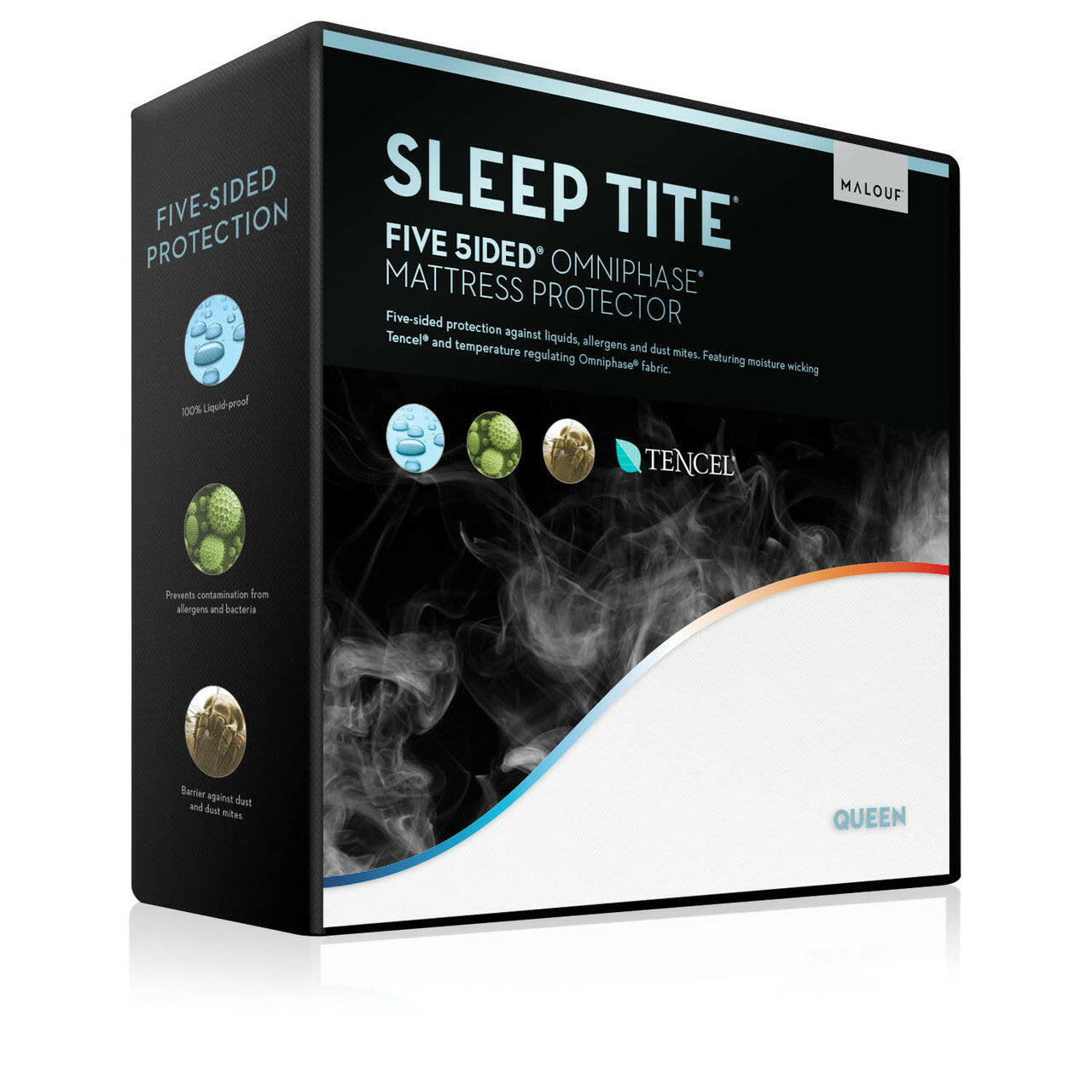 Sleep City Twin Mattress Protector Five 5ided® Mattress Protector with Tencel® + Omniphase Malouf