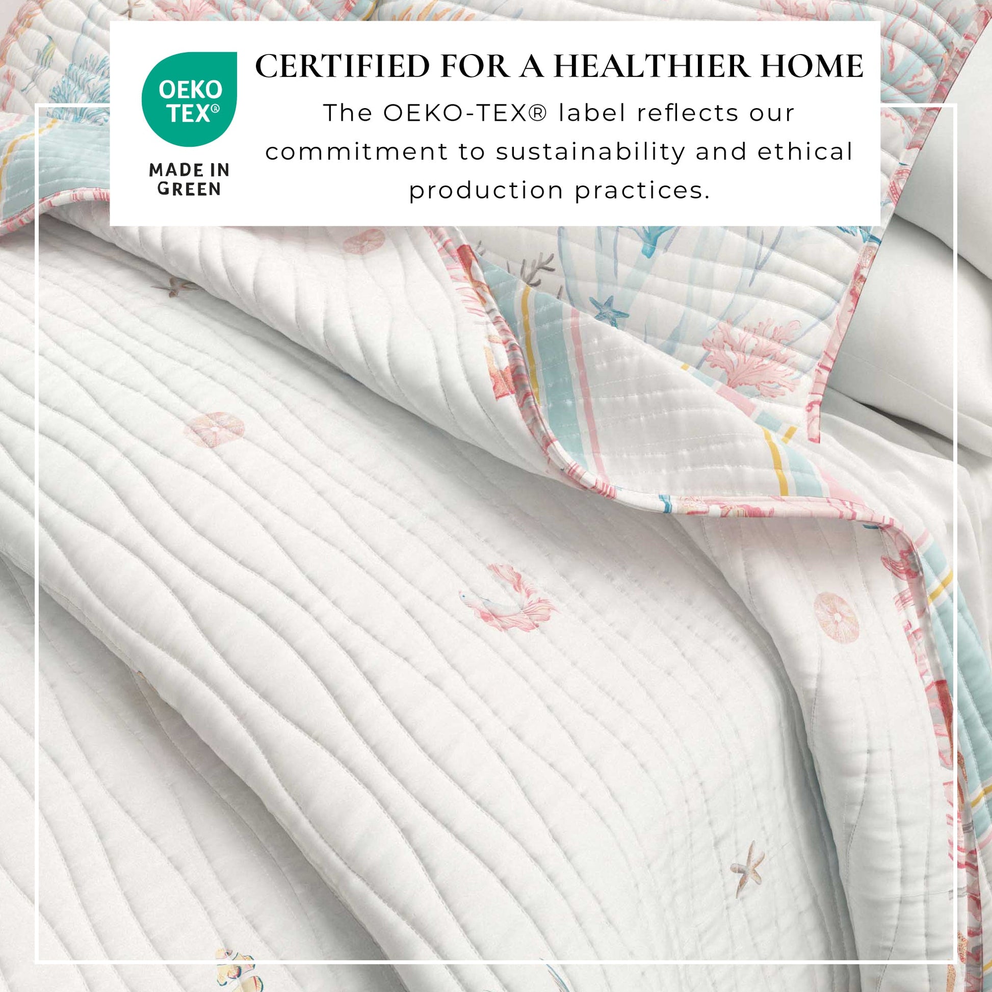 Sleep City Twin / Twin XL / Coral Reef Quilts & Comforters Coastal Coral Reef Quilt Set - Caymen Collection Great Bay Home