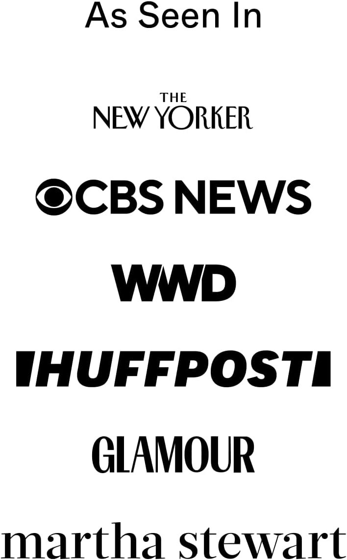 List of media outlets including The New Yorker, CBS News, WWD, Huffington Post, Glamour, and Martha Stewart.