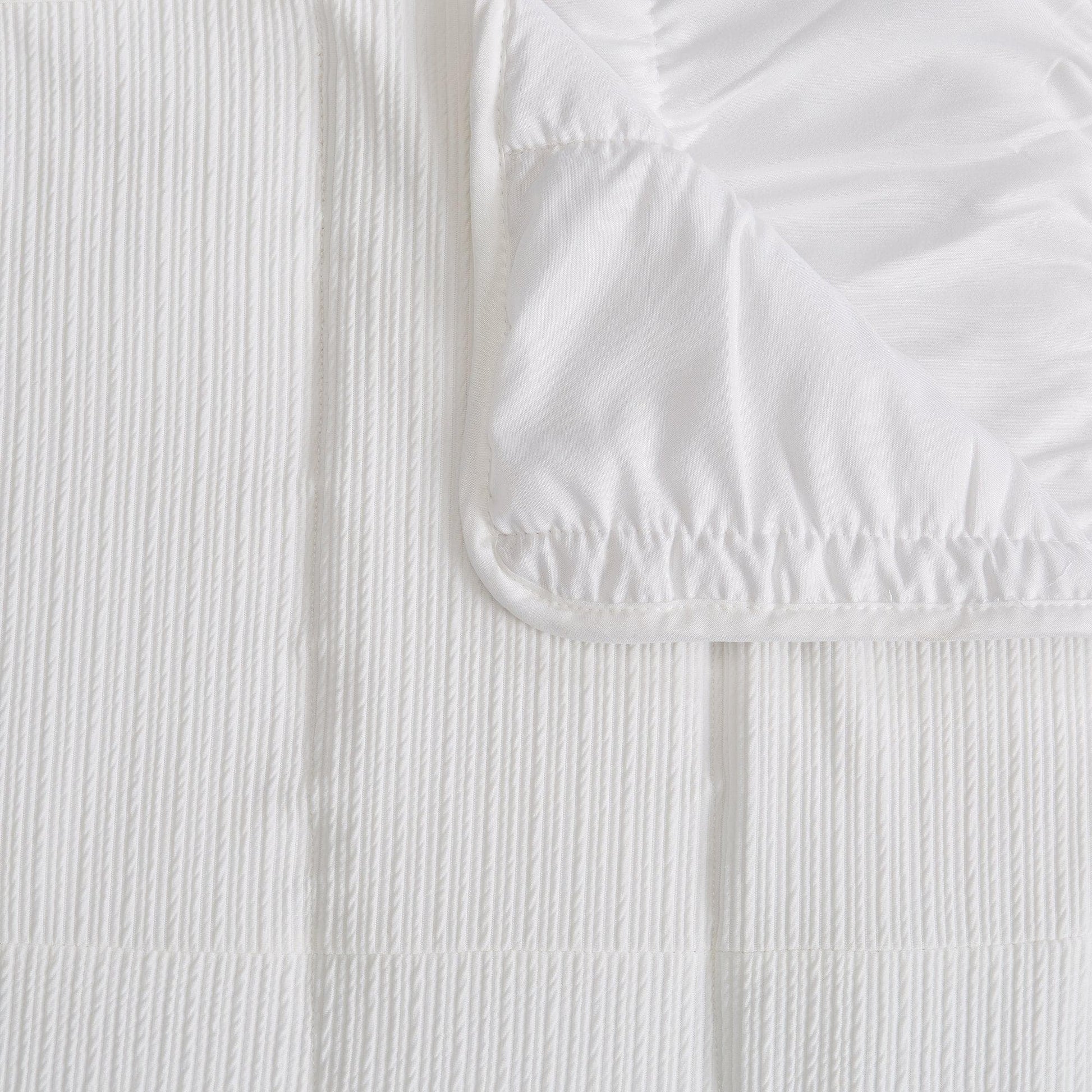 Sleep City Twin / Light Grey Quilts & Comforters 3 Piece Textured Striped Quilt Set - Ellie Collection Great Bay Home