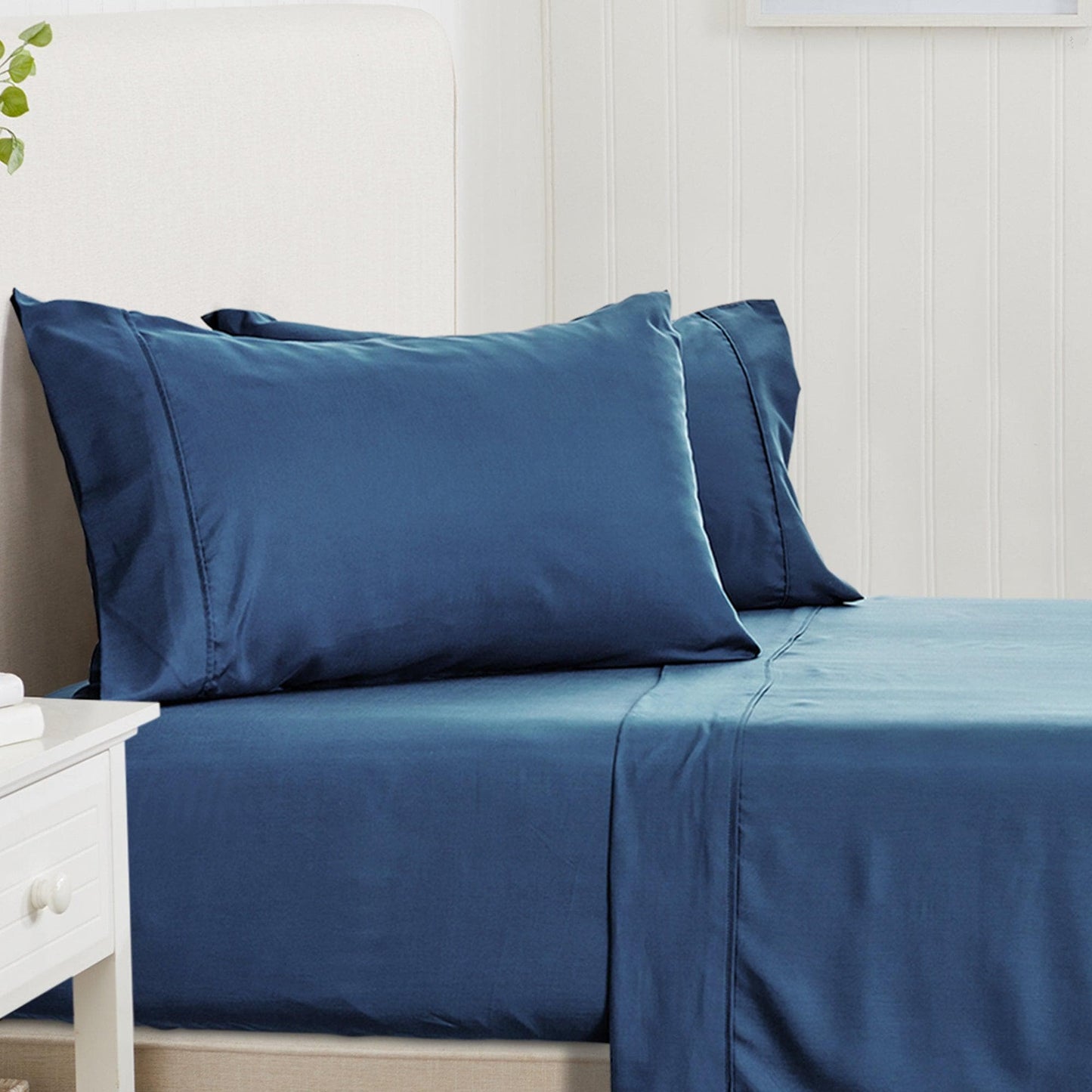 Sleep City Twin / Rose Bed Sheets 4 Piece Rayon Derived from Bamboo Sheet Set - Jordyn Collection Great Bay Home