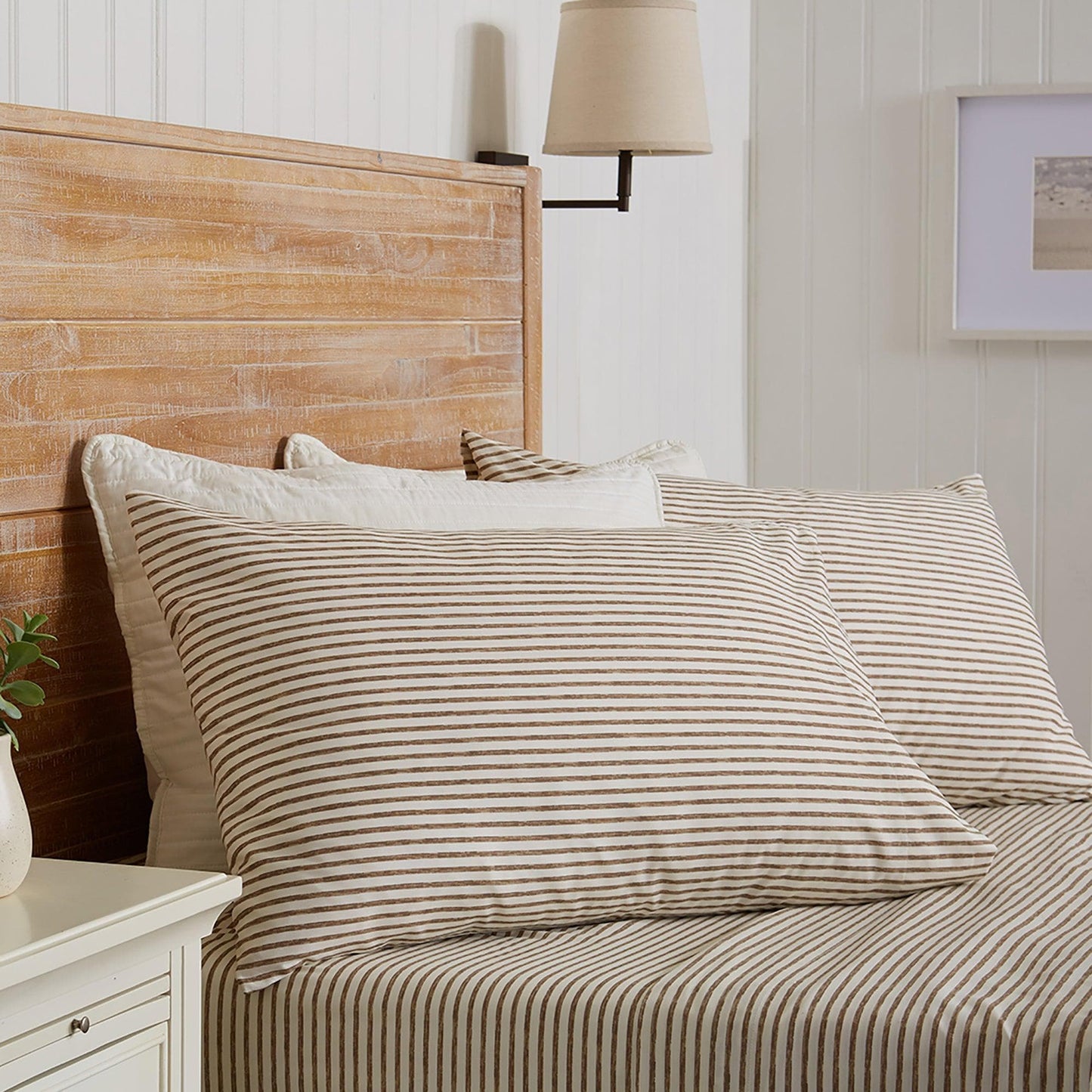 Sleep City Twin / Blue Bed Sheets Striped Microfiber Sheet Set - Evette Collection Great Bay Home