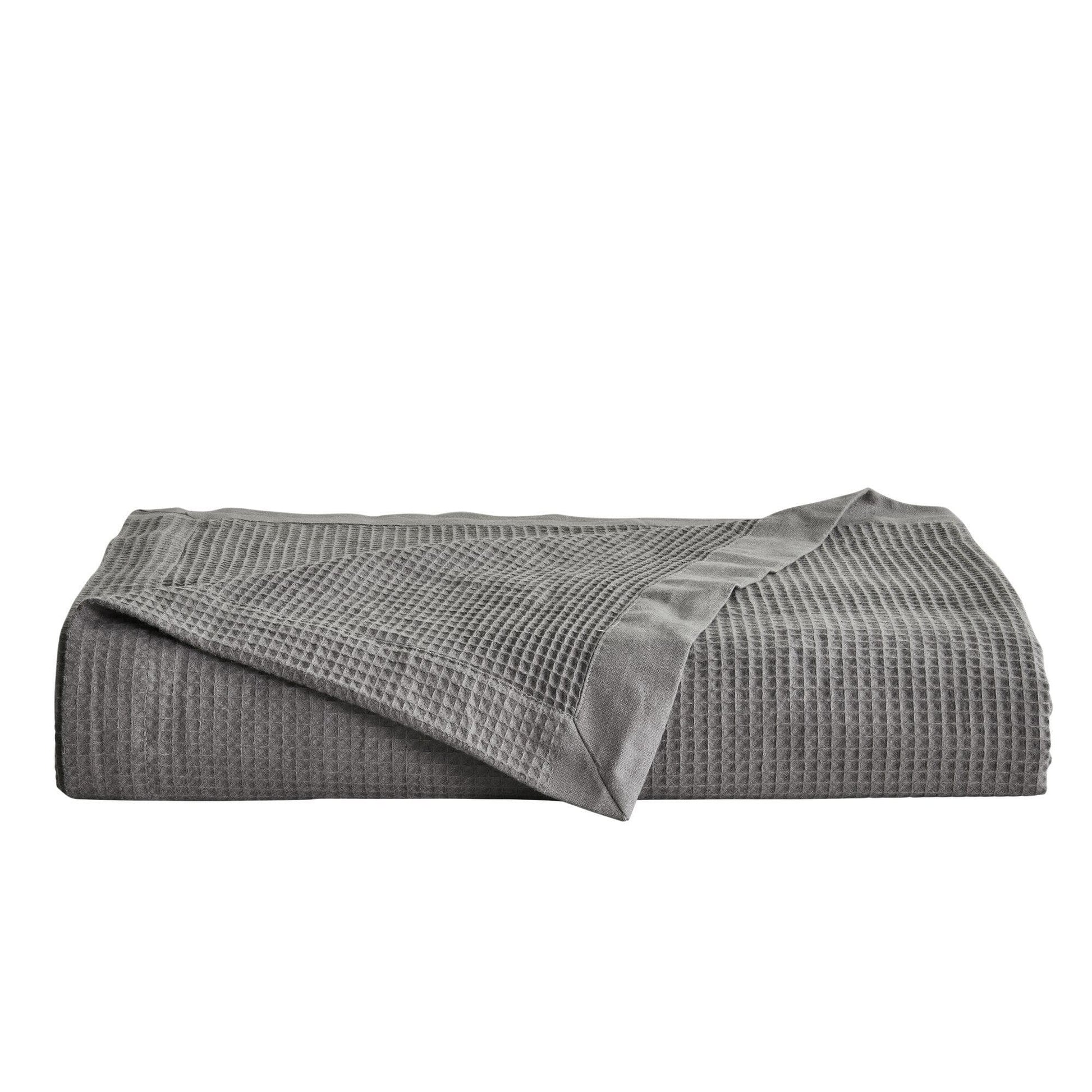 Sleep City Twin / Olive Green Blankets 100% Cotton Small Waffle Weave Blanket - Hazel Collection Great Bay Home