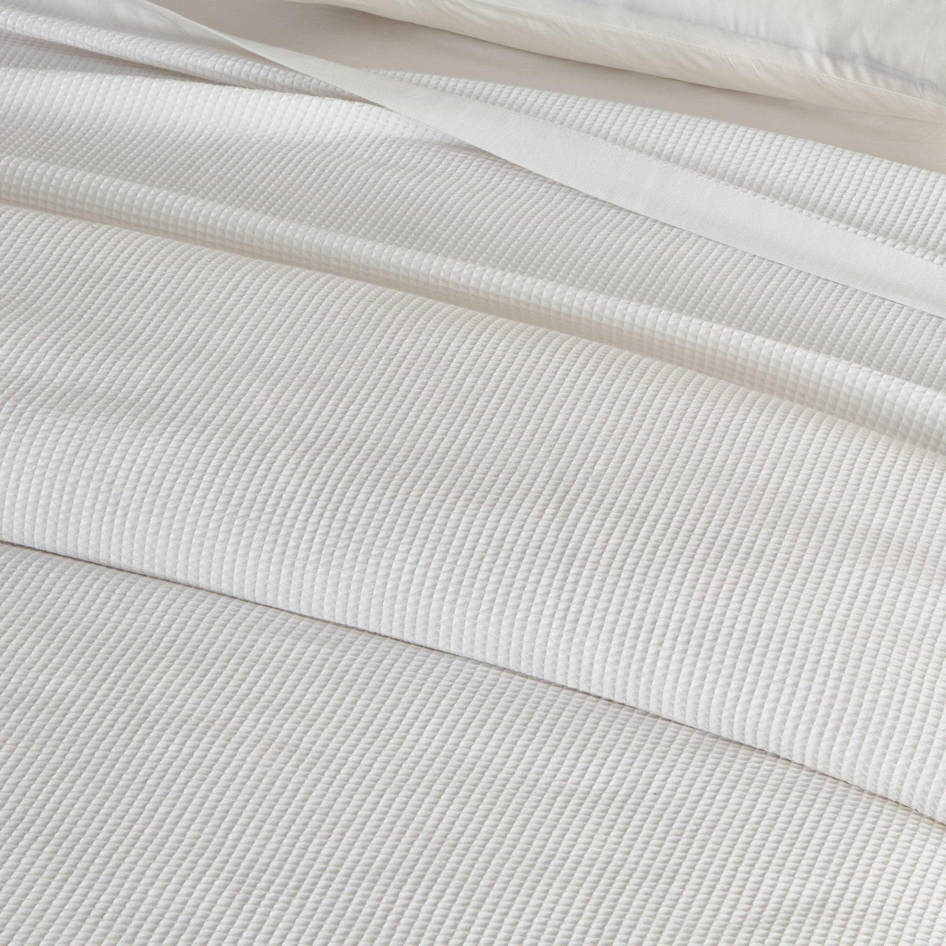 Sleep City Twin / Olive Green Blankets 100% Cotton Small Waffle Weave Blanket - Hazel Collection Great Bay Home