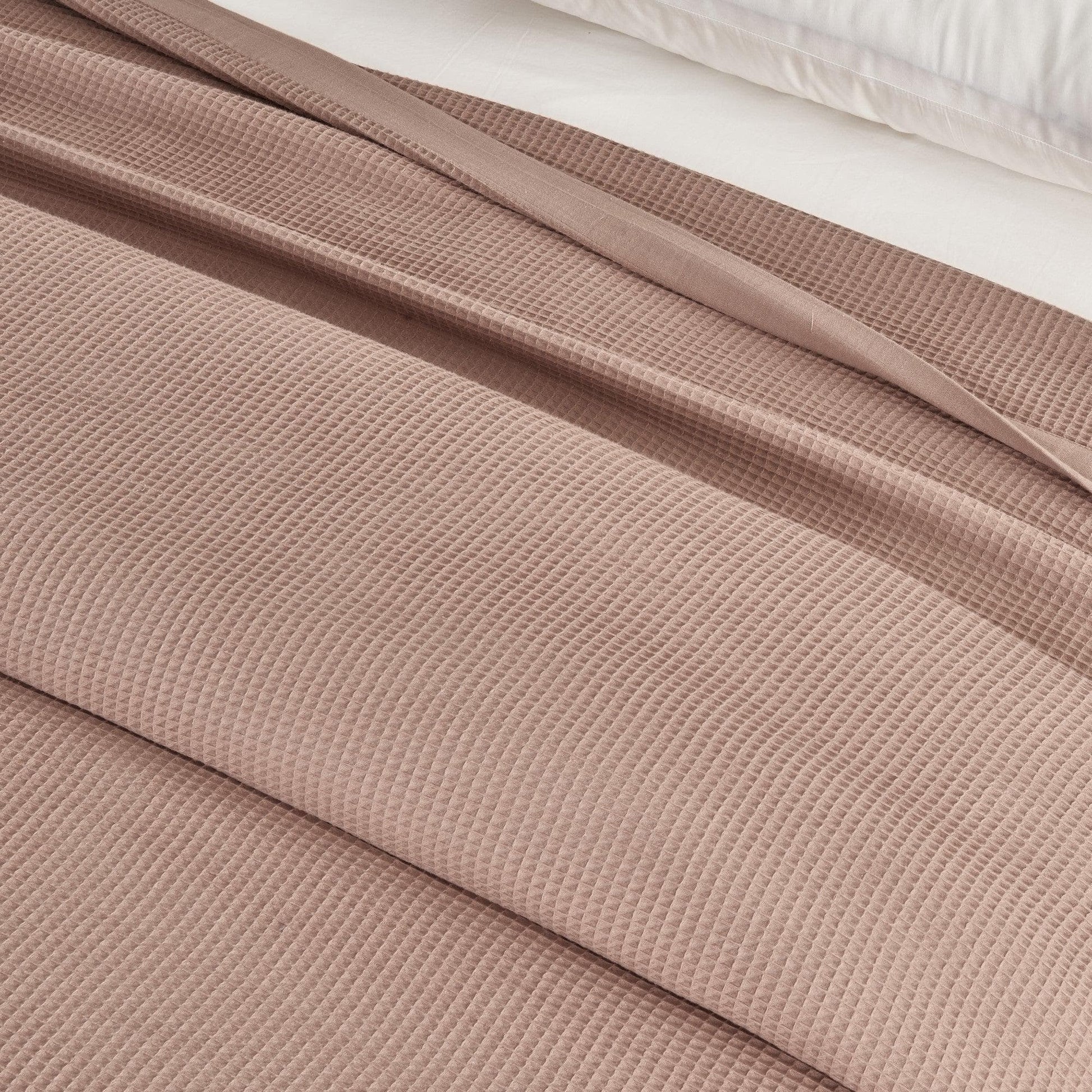 Sleep City Twin / Olive Green Blankets 100% Cotton Small Waffle Weave Blanket - Hazel Collection Great Bay Home