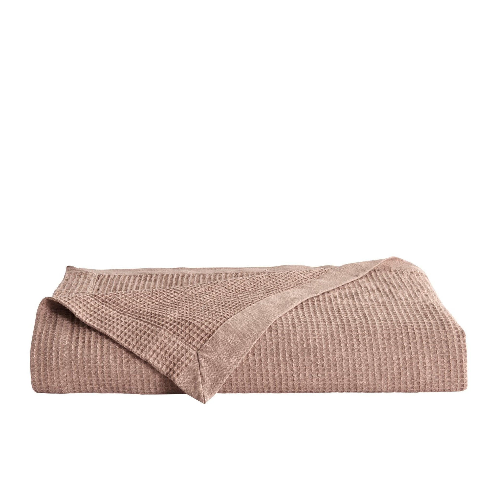 Sleep City Twin / Olive Green Blankets 100% Cotton Small Waffle Weave Blanket - Hazel Collection Great Bay Home