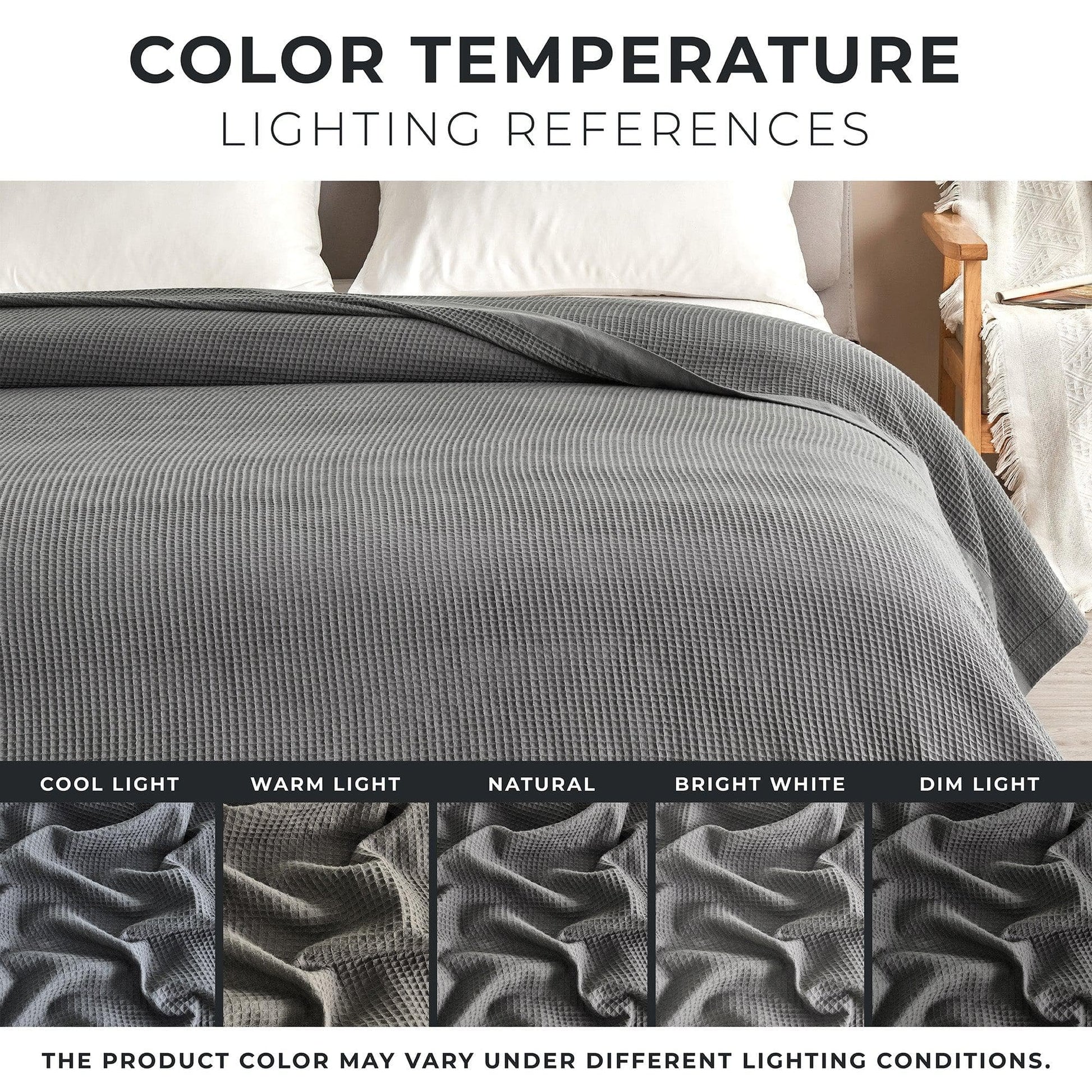 Sleep City Twin / Olive Green Blankets 100% Cotton Small Waffle Weave Blanket - Hazel Collection Great Bay Home