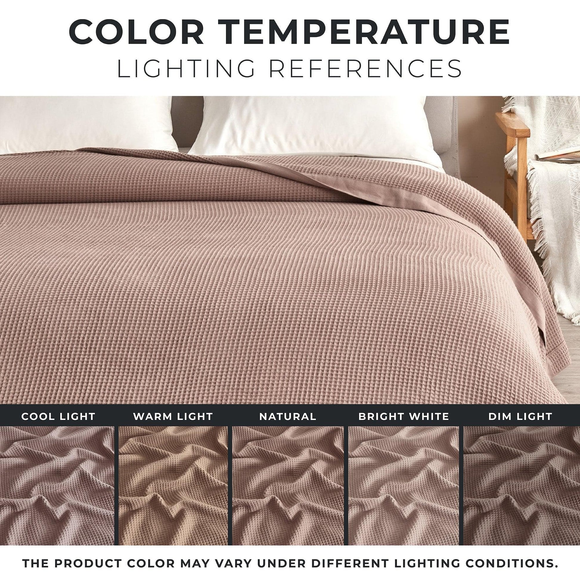 Sleep City Twin / Olive Green Blankets 100% Cotton Small Waffle Weave Blanket - Hazel Collection Great Bay Home