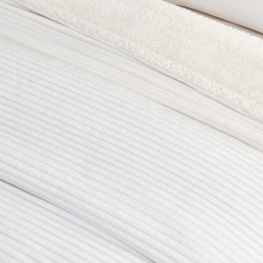 Sleep City Full / Queen / Cappuccino Blankets Ribbed Sherpa Throw Blanket - Corduroy Collection Great Bay Home