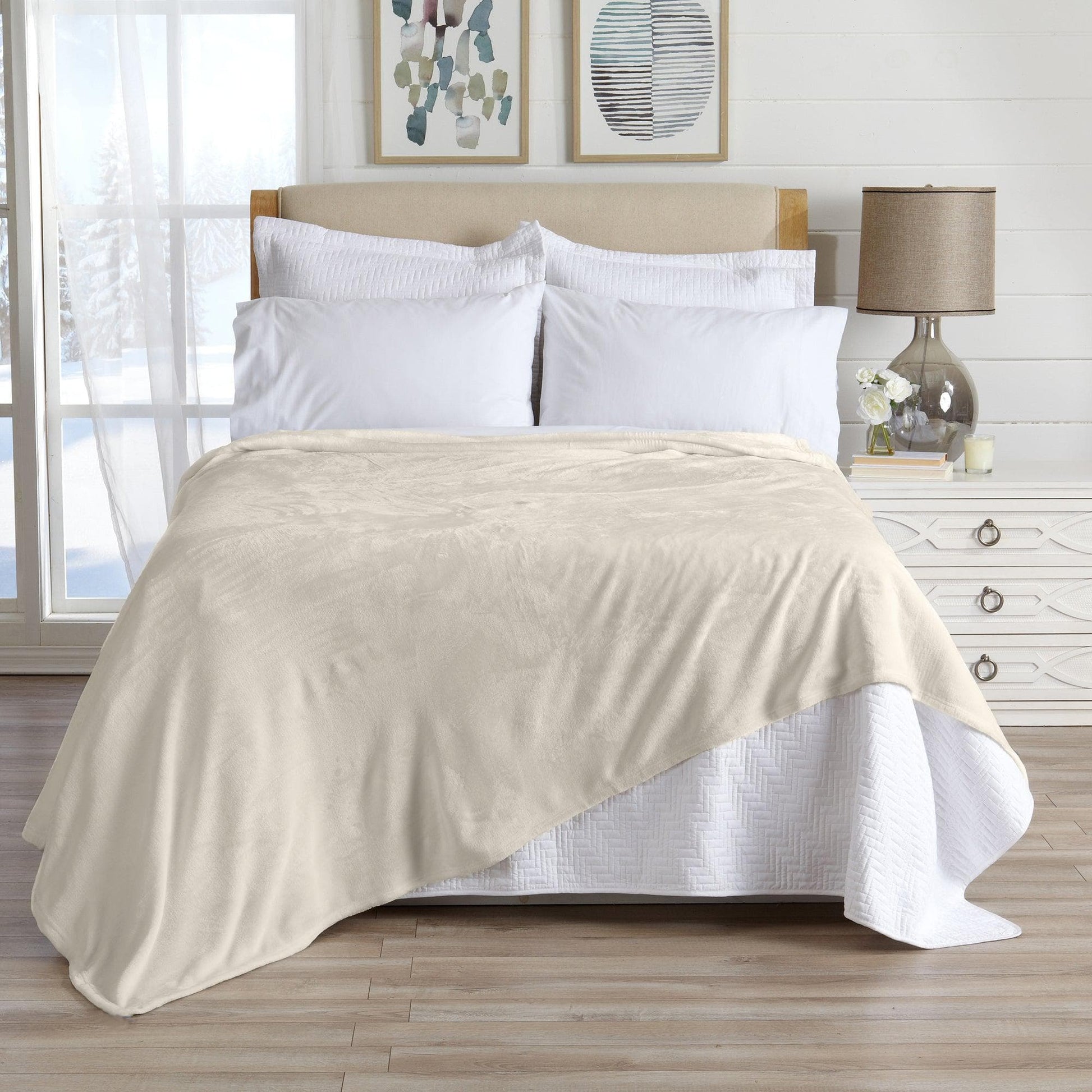 Sleep City Twin / Taupe Blankets Velvet Plush Blanket - Avianna Collection Great Bay Home