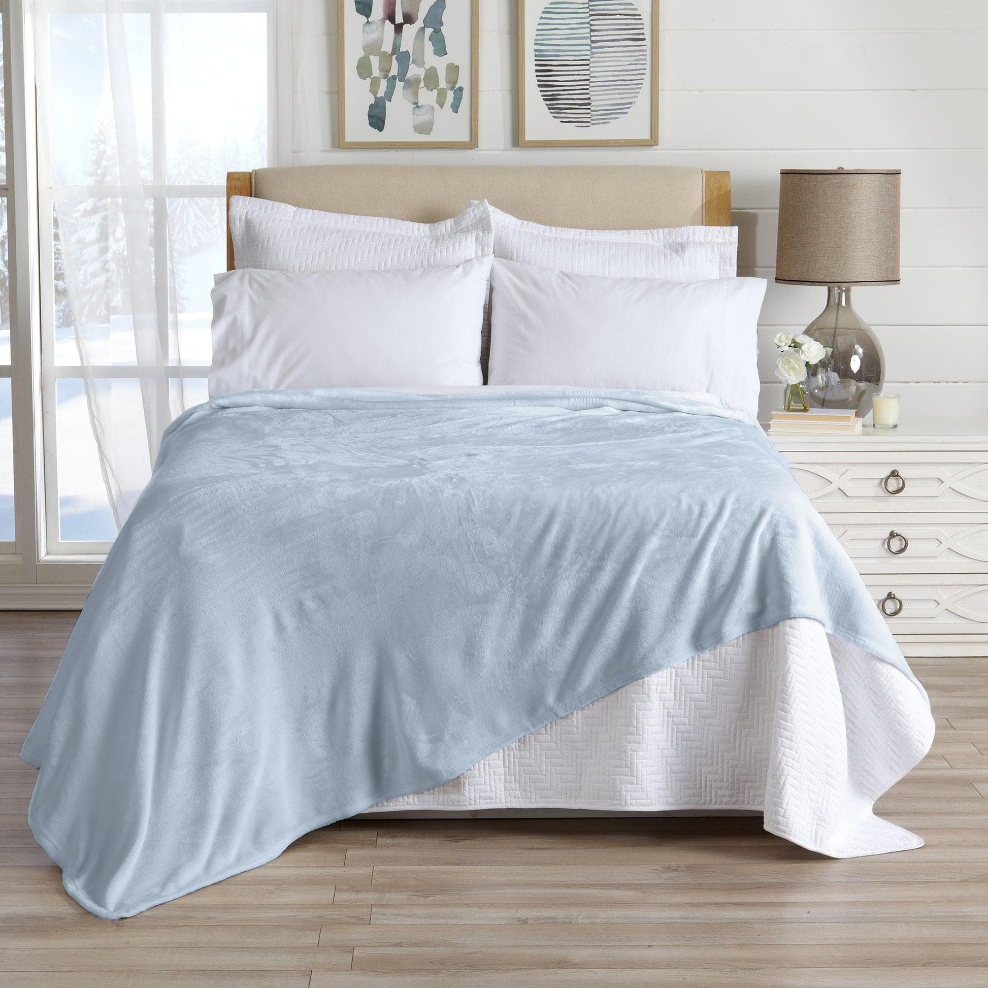 Sleep City Twin / Taupe Blankets Velvet Plush Blanket - Avianna Collection Great Bay Home