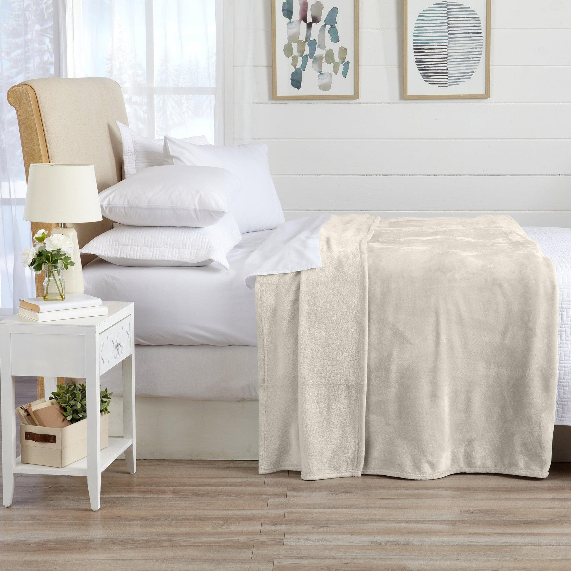 Sleep City Twin / Taupe Blankets Velvet Plush Blanket - Avianna Collection Great Bay Home