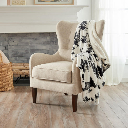 Sleep City Twin / Winter White Blankets Velvet Plush Sherpa Luxury Bed Blanket - Cielo Collection Great Bay Home