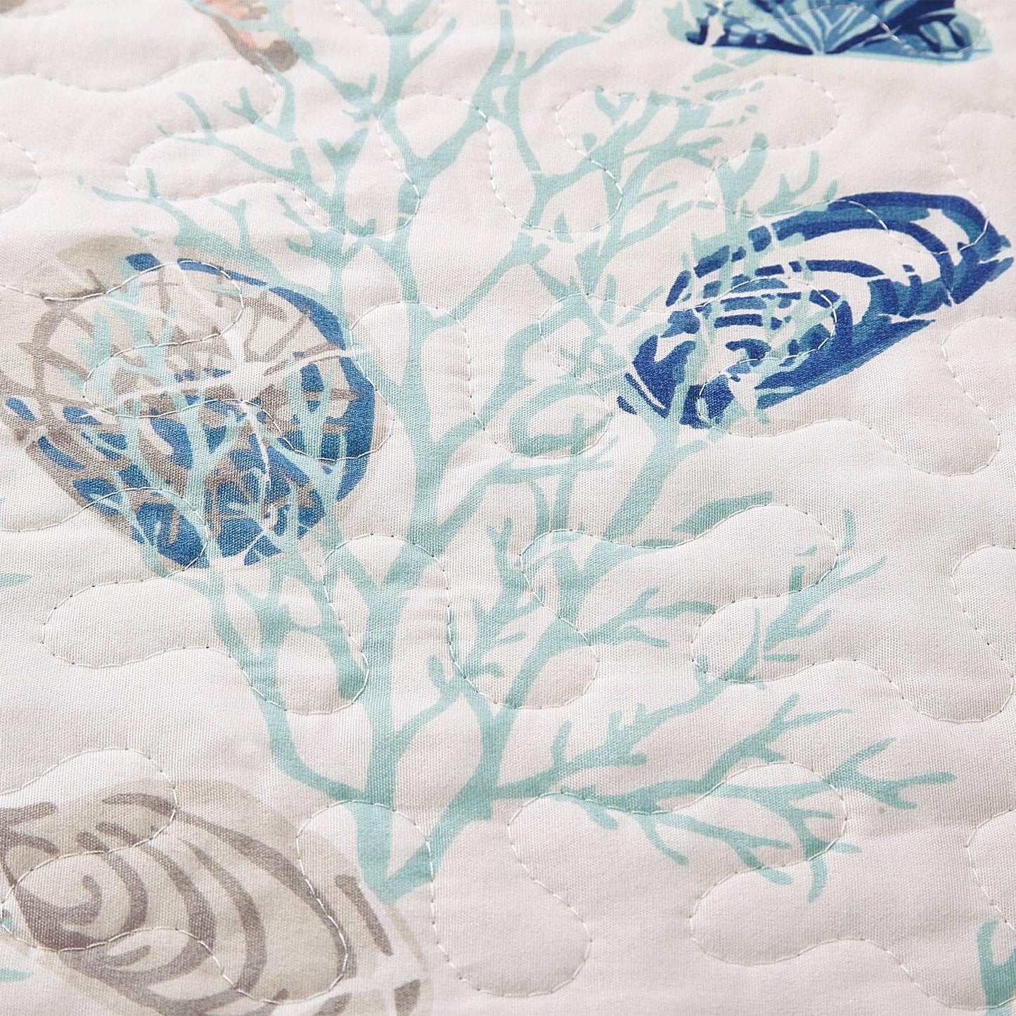 Sleep City Twin / Blue Quilts 3-Piece Coastal Quilt Set - Bali Collection Great Bay Home