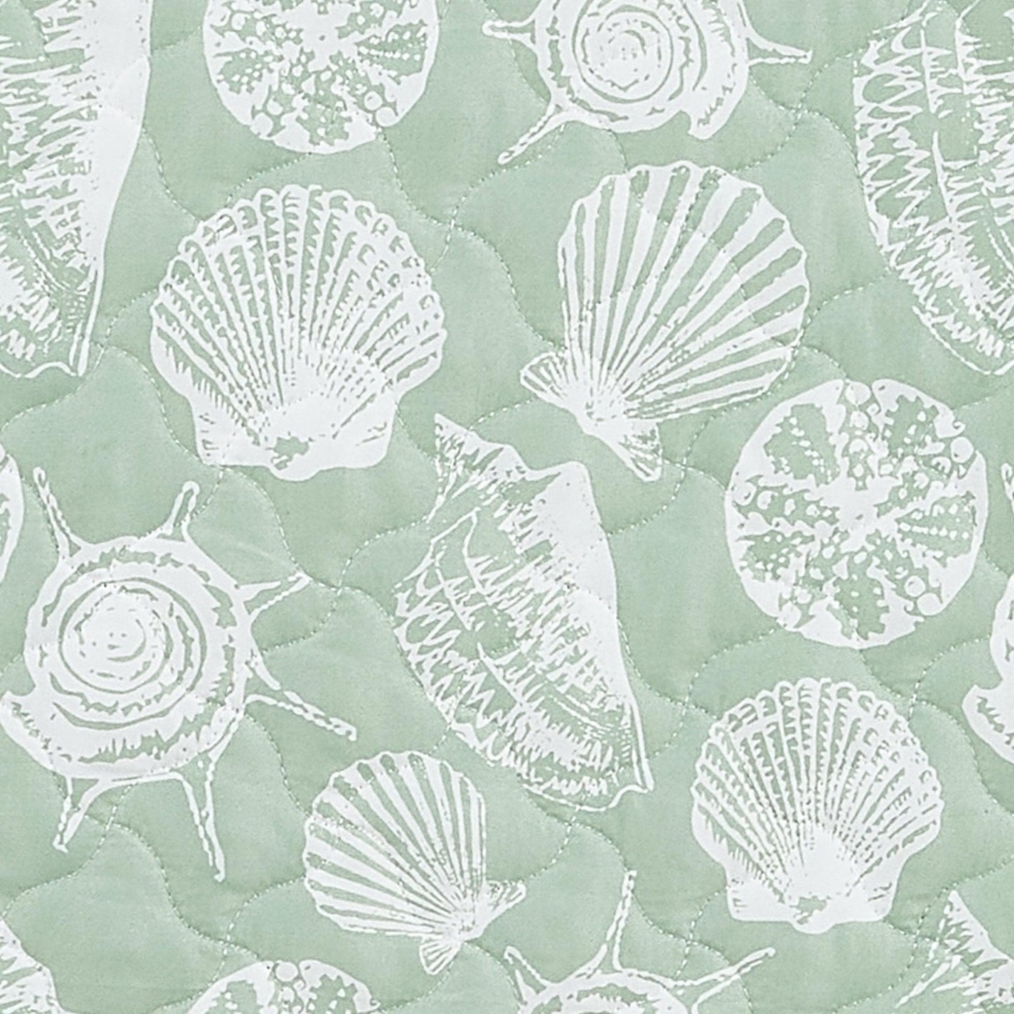 Sleep City King / Large Seashells Quilts Green Seashell Quilt - Emerald Bay Great Bay Home