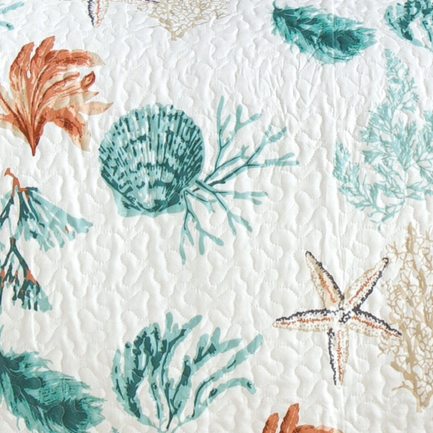 Sleep City Twin / Key West Quilts Reversible Coral Quilt Set - Key West Collection Great Bay Home
