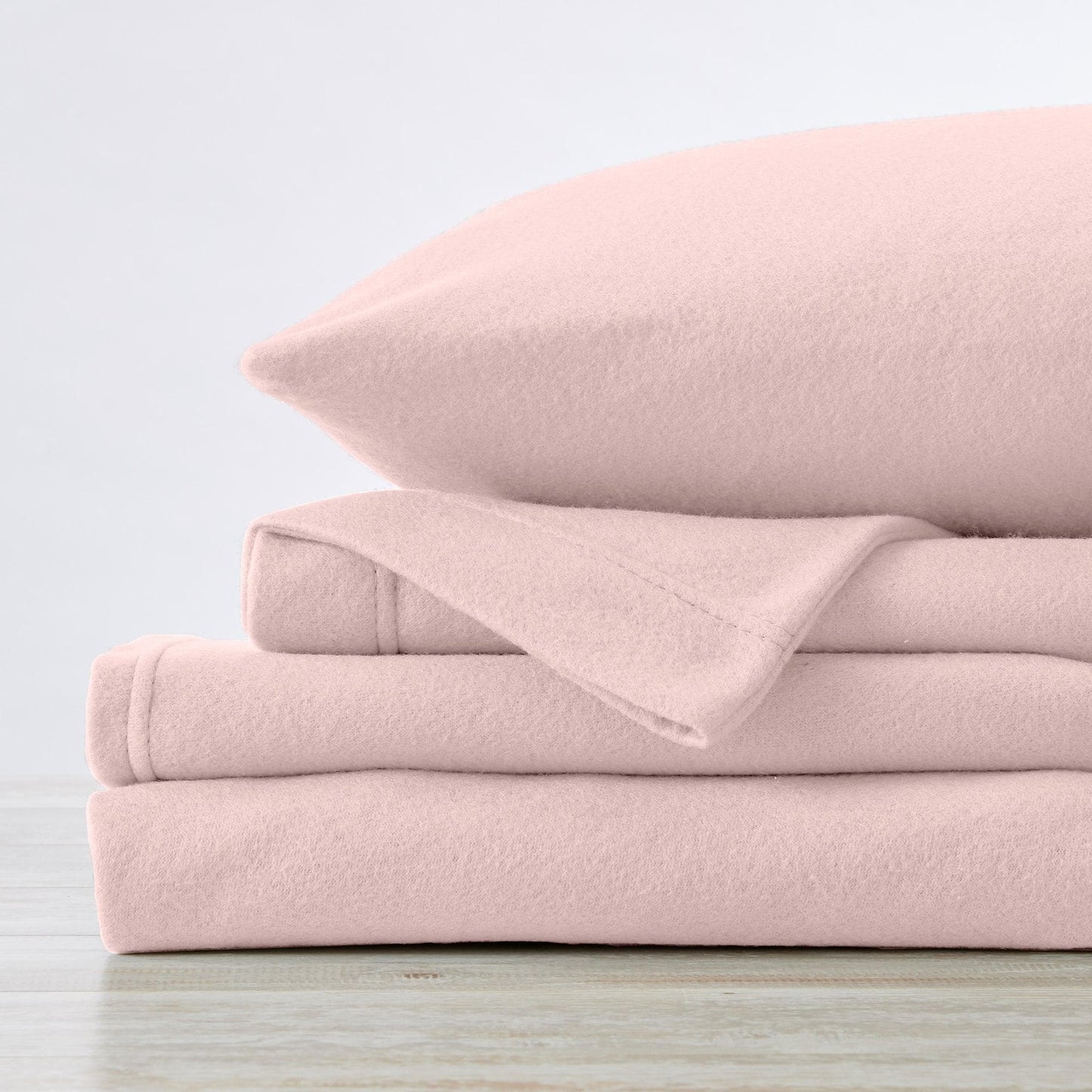 Sleep City Twin / Ivory Sheets 4-Piece Solid Fleece Sheet - Christina Collection Great Bay Home