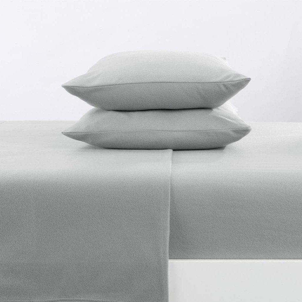 Sleep City Twin / Paloma Grey Sheets 4-Piece Solid Fleece Sheet - Christina Collection Great Bay Home