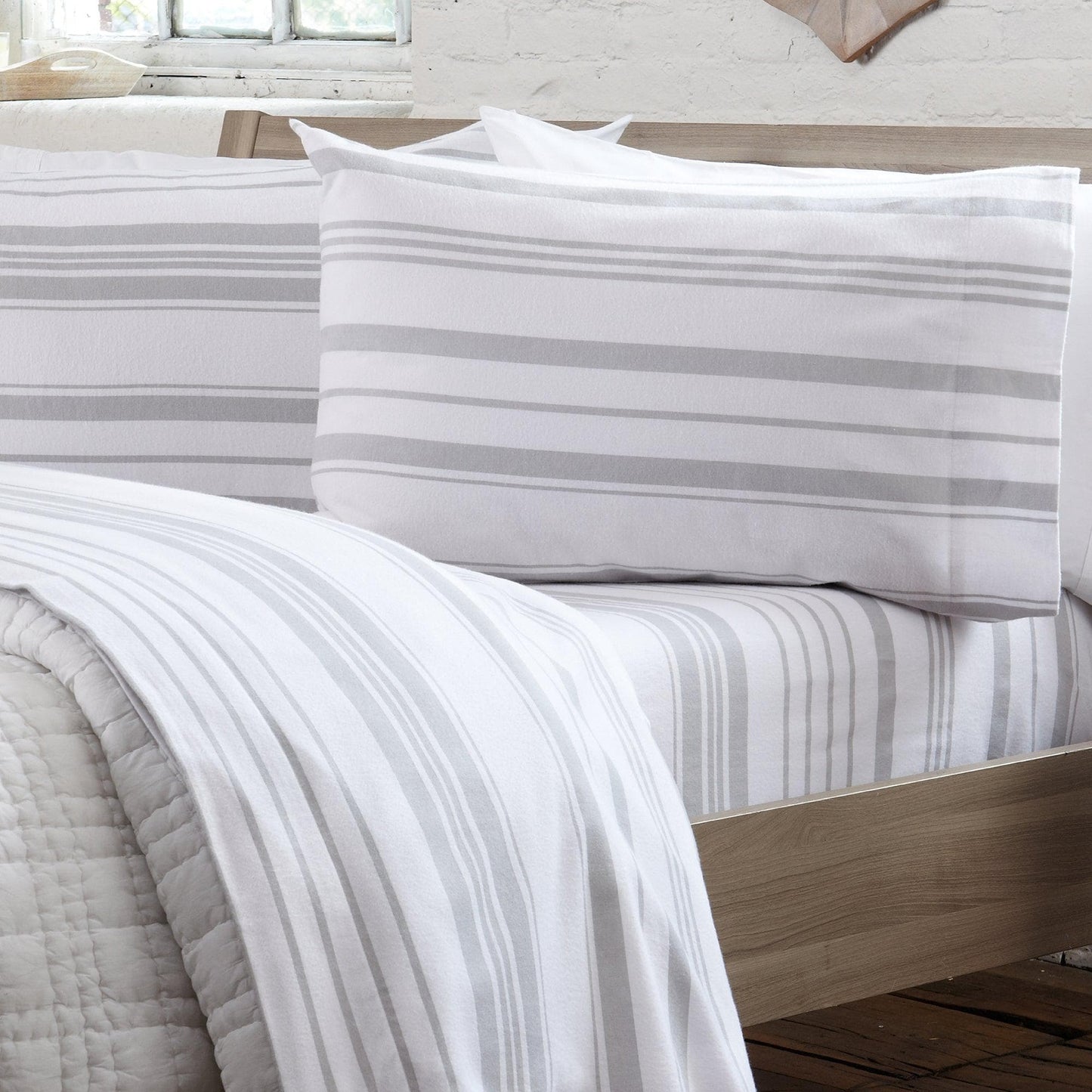 Sleep City Twin / Taupe Sheets 4-Piece Turkish Cotton Flannel Sheet - Raye Collection Great Bay Home