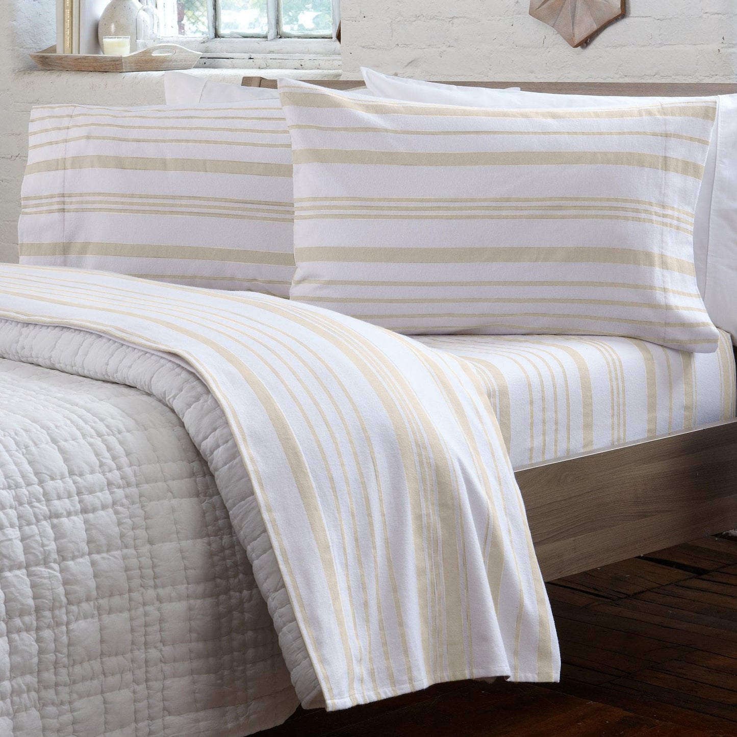 Sleep City Twin / Taupe Sheets 4-Piece Turkish Cotton Flannel Sheet - Raye Collection Great Bay Home