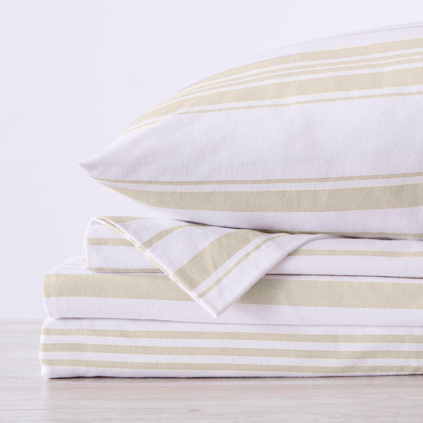 Sleep City Twin / Taupe Sheets 4-Piece Turkish Cotton Flannel Sheet - Raye Collection Great Bay Home