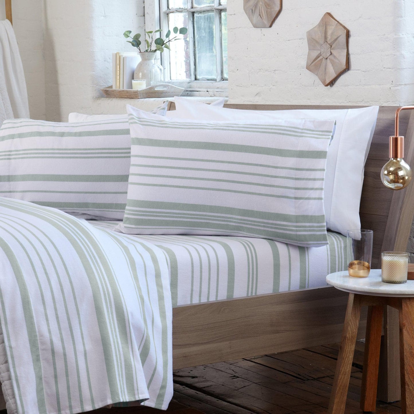 Sleep City Twin / Taupe Sheets 4-Piece Turkish Cotton Flannel Sheet - Raye Collection Great Bay Home
