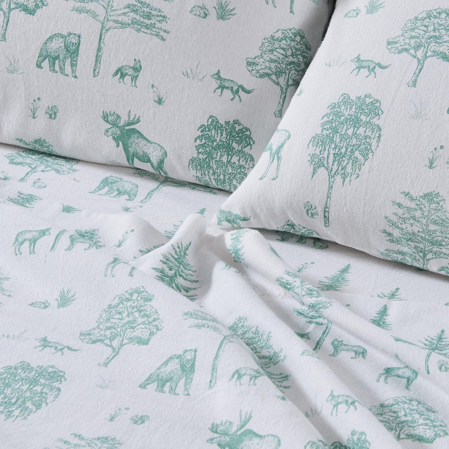 Sleep City Twin / Polar Bears Sheets 4-Piece Turkish Cotton Flannel Sheet - Stratton Collection Great Bay Home