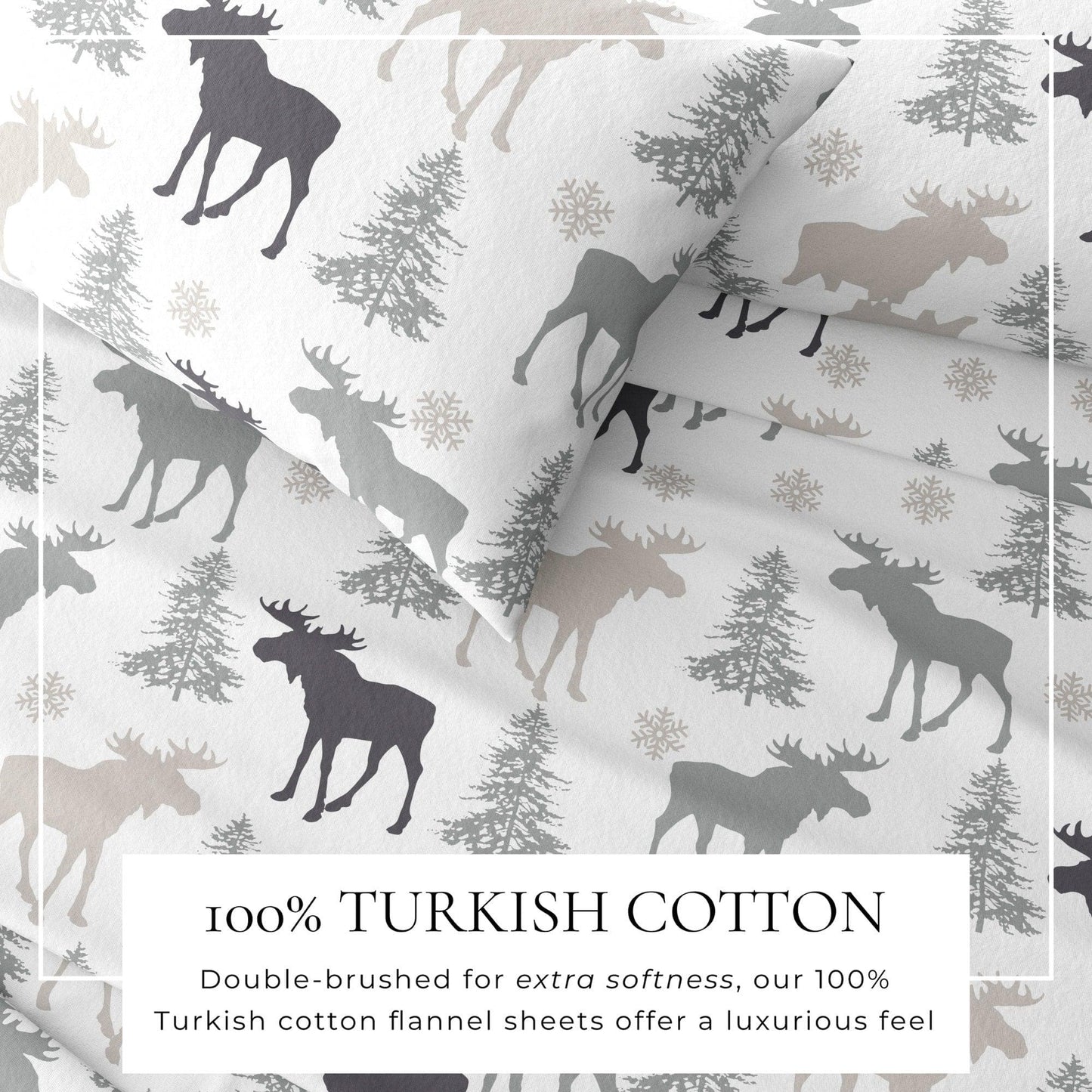 Sleep City Twin / Polar Bears Sheets 4-Piece Turkish Cotton Flannel Sheet - Stratton Collection Great Bay Home