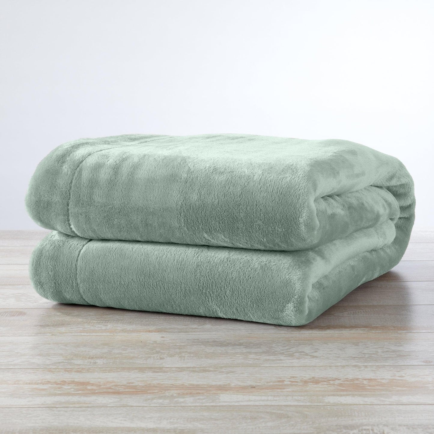 Sleep City Twin / Powder Blue Velvet Plush Sherpa Luxury Bed Blanket - Kinsley Collection Great Bay Home