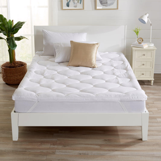 Sleep City Twin / White Mattress Topper 2 Inch Thick Hypoallergenic Mattress Topper - Kyla Collection Great Bay Home