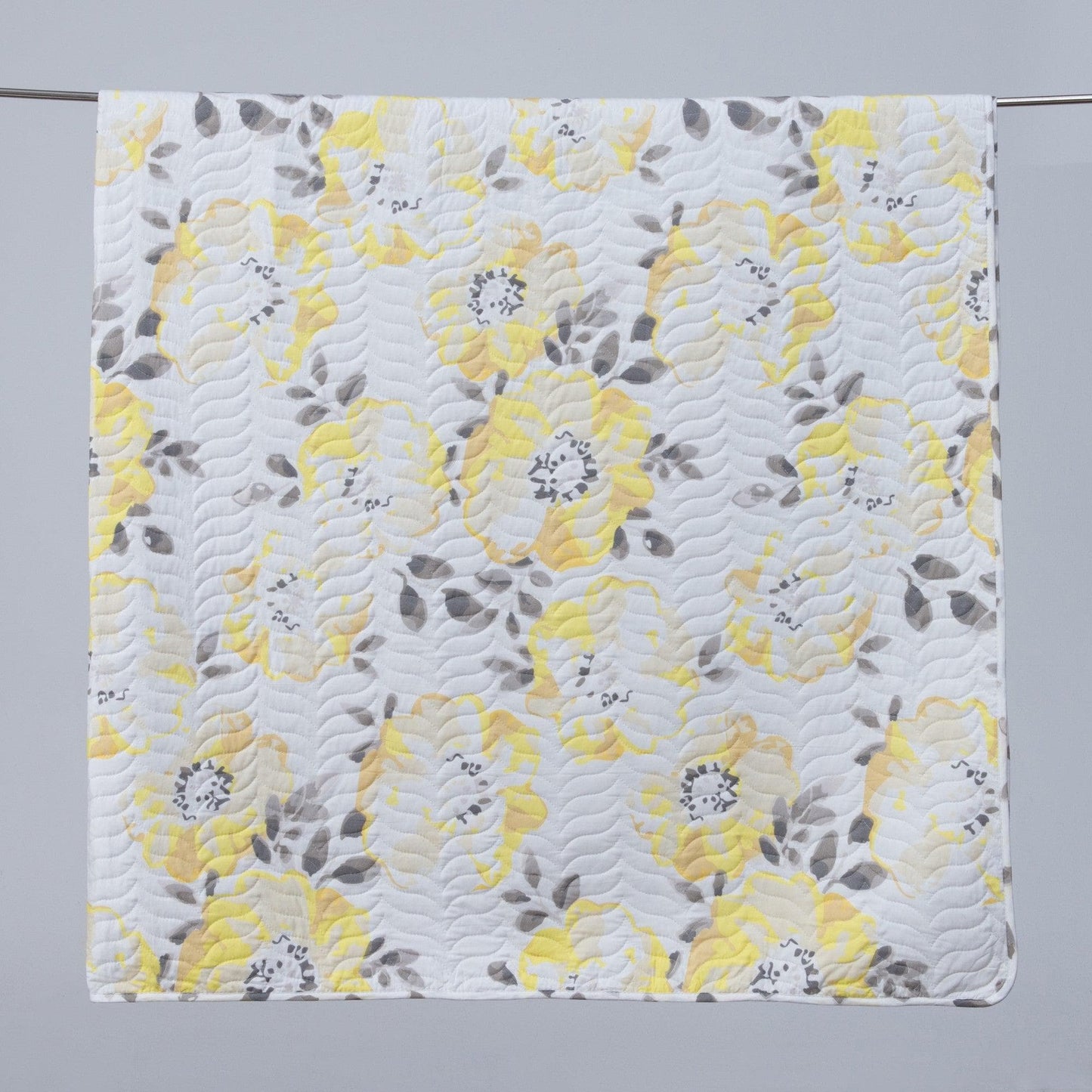 Sleep City Twin / Helene - Yellow Quilts 3 Piece Floral Quilt Set - Helene Collection Great Bay Home