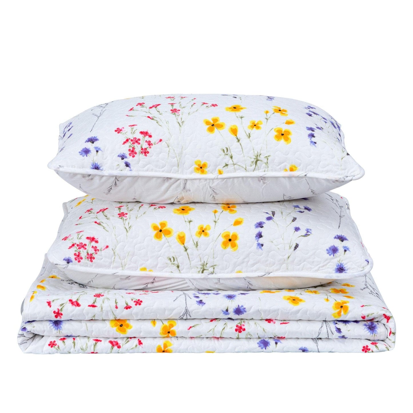 Sleep City Twin / Marianne Quilts Colorful Floral 3 Piece Quilt Set - Marianne Collection Great Bay Home