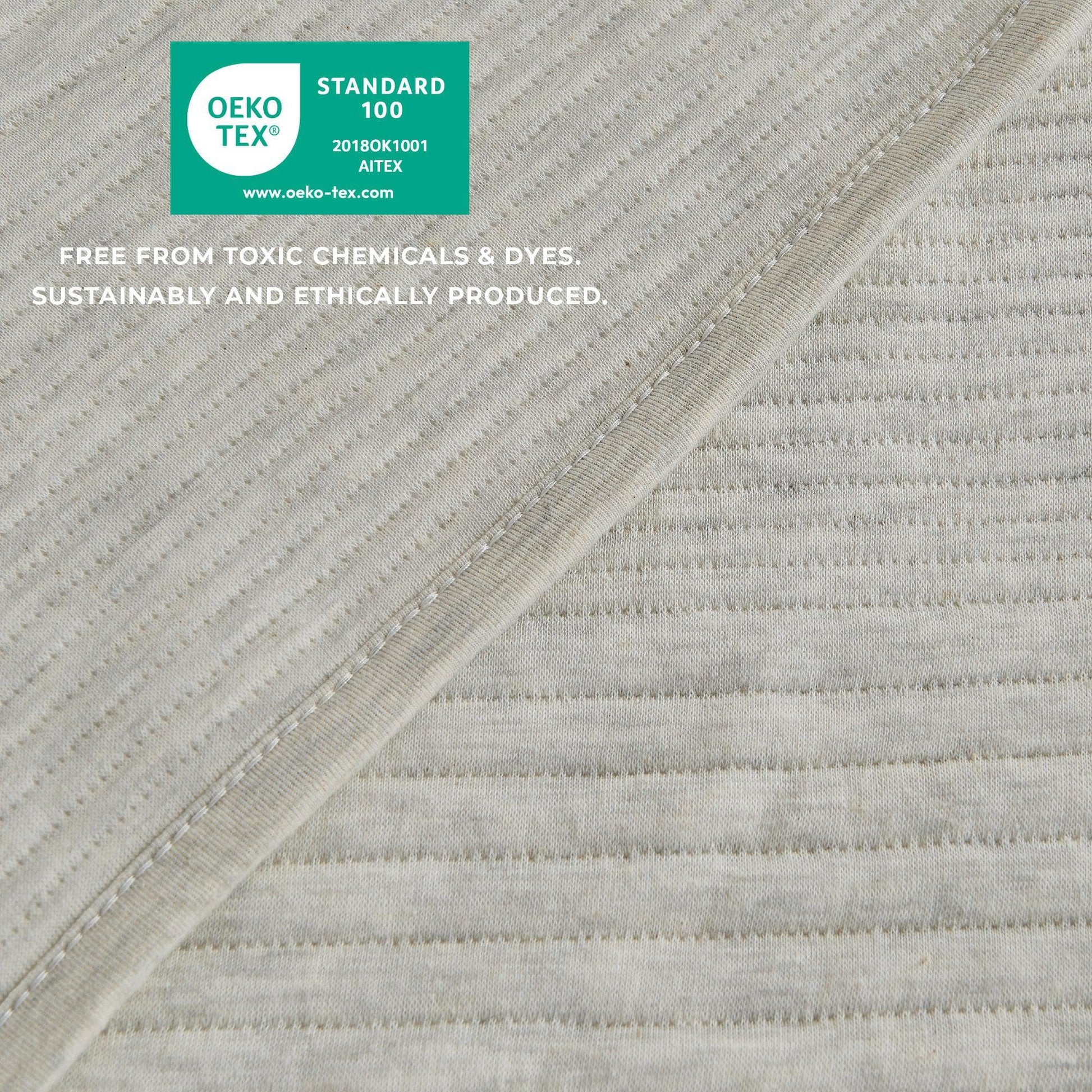 Sleep City King / Heathered Oatmeal Quilts & Comforters 3 Piece Jersey Knit Quilt Set - Natalie Collection Great Bay Home