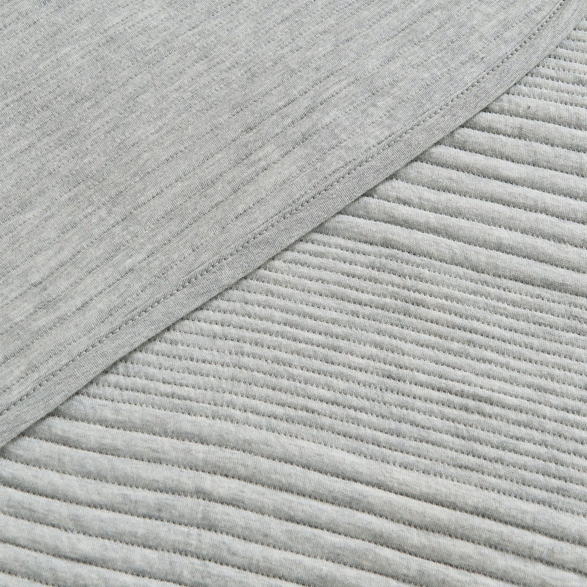 Sleep City King / Heathered Oatmeal Quilts & Comforters 3 Piece Jersey Knit Quilt Set - Natalie Collection Great Bay Home