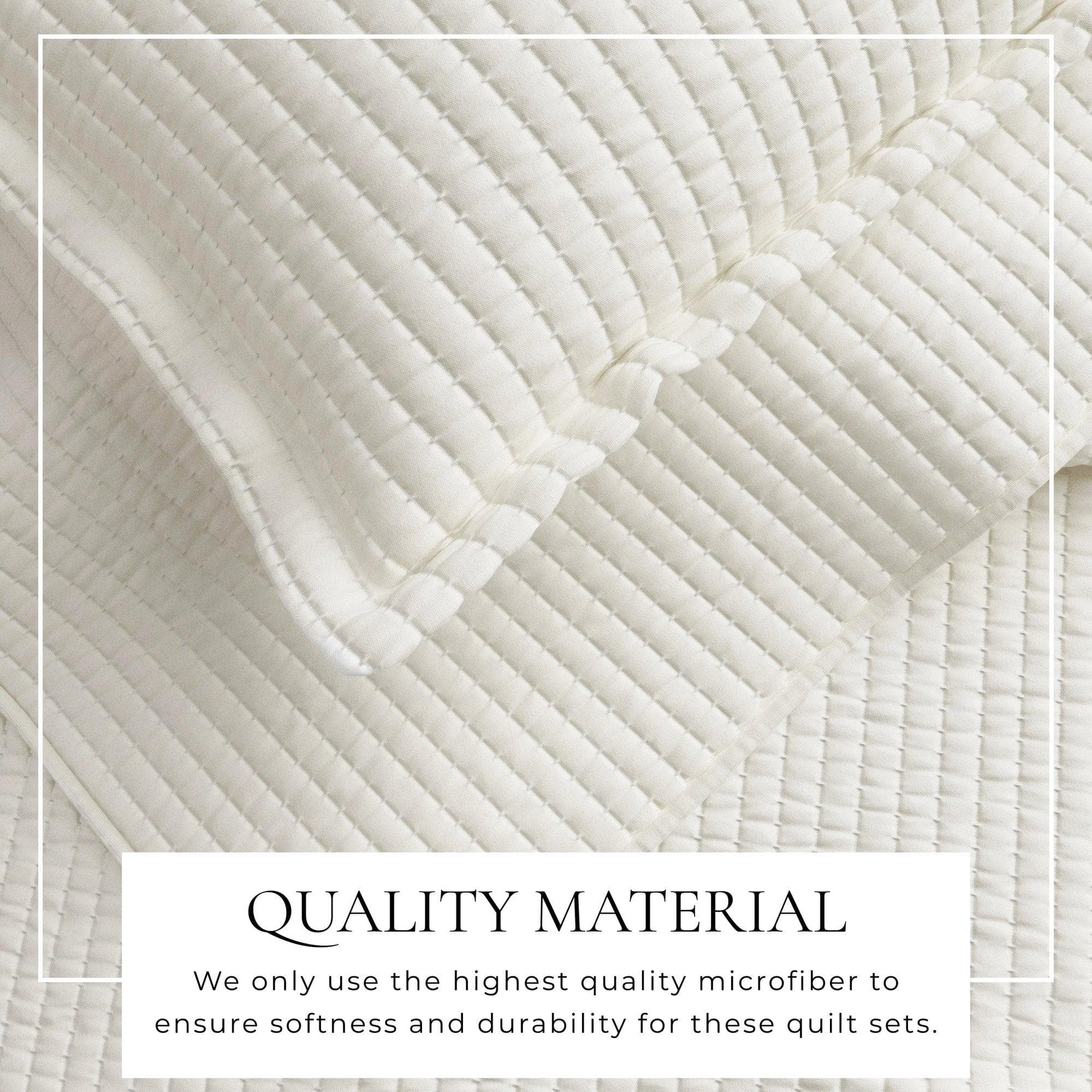 Sleep City Twin / Twin XL / White Quilts & Comforters 3-Piece Solid Quilt - Alicia Collection Great Bay Home