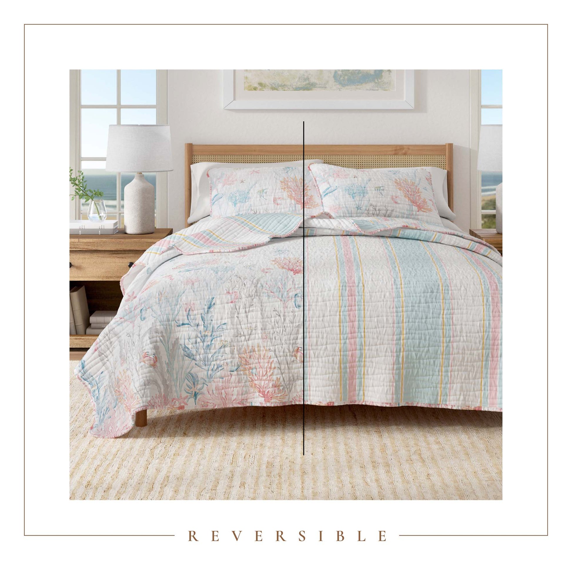 Sleep City Twin / Twin XL / Coral Reef Quilts & Comforters Coastal Coral Reef Quilt Set - Caymen Collection Great Bay Home