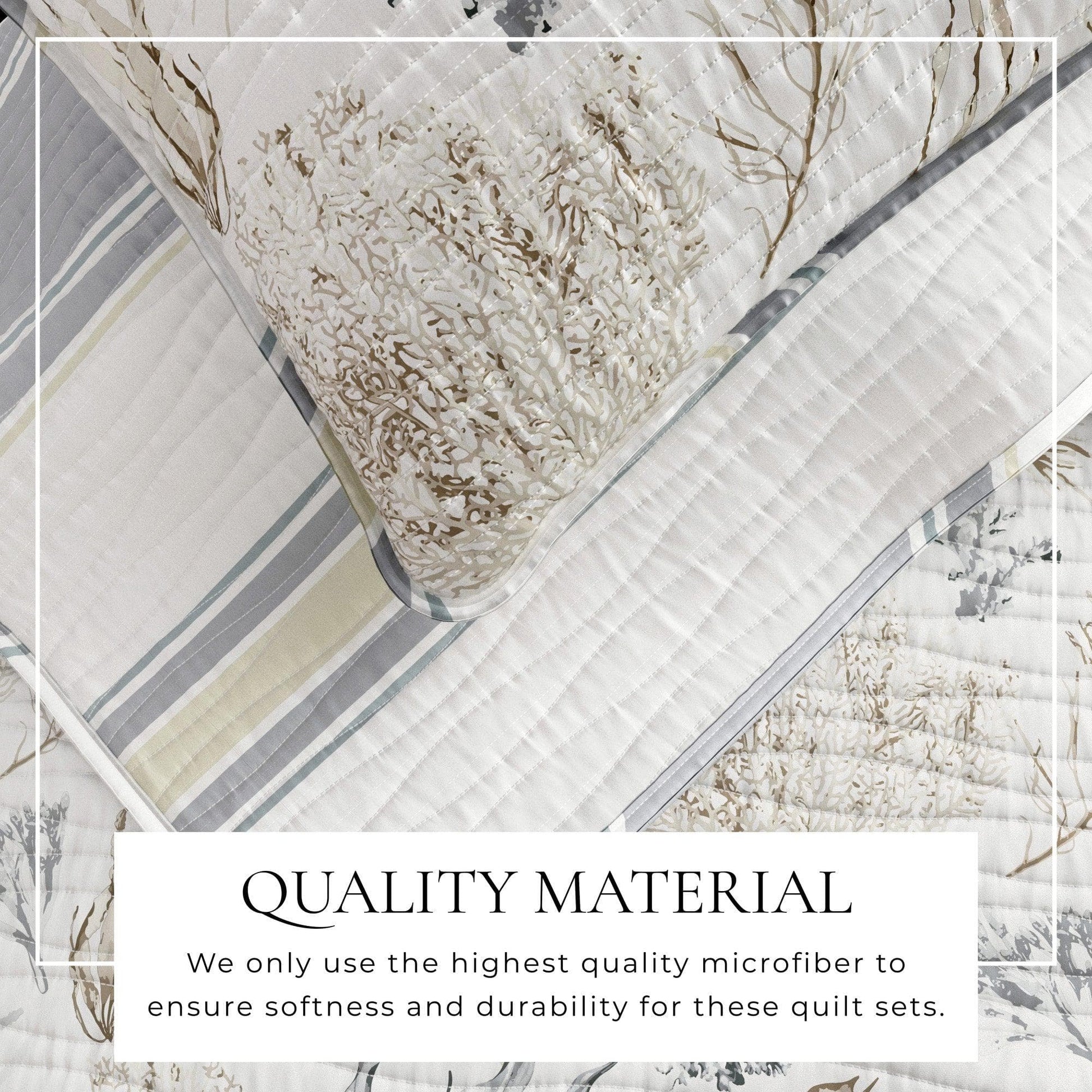 Sleep City Twin / Twin XL / Sea Maze Quilts & Comforters Coral Sea Maze Coastal Quilt Set - Newcomb Collection Great Bay Home