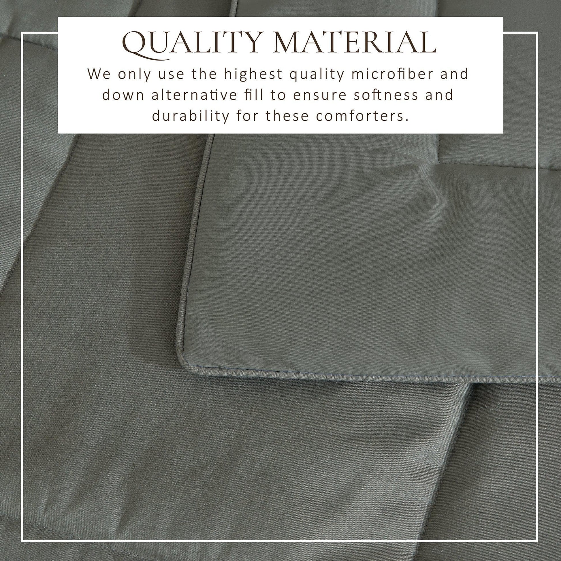 Sleep City King / California King / Dark Grey Solid Quilts & Comforters Reversible Comforter Set - Odette Collection Great Bay Home