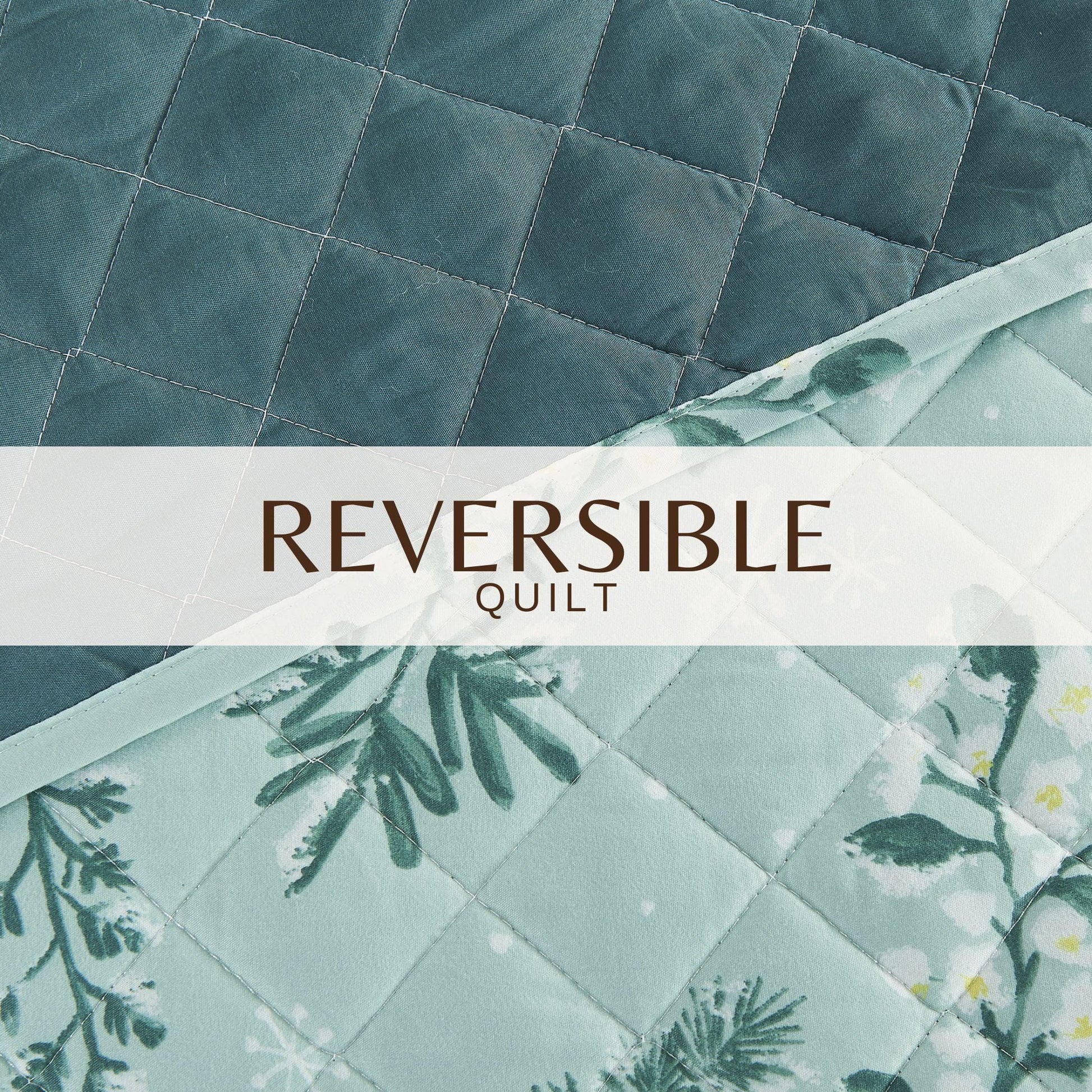 Sleep City Full / Queen / Snowy Botanical Quilts & Comforters Snowy Botanical Quilt Set - Mariela Collection Great Bay Home