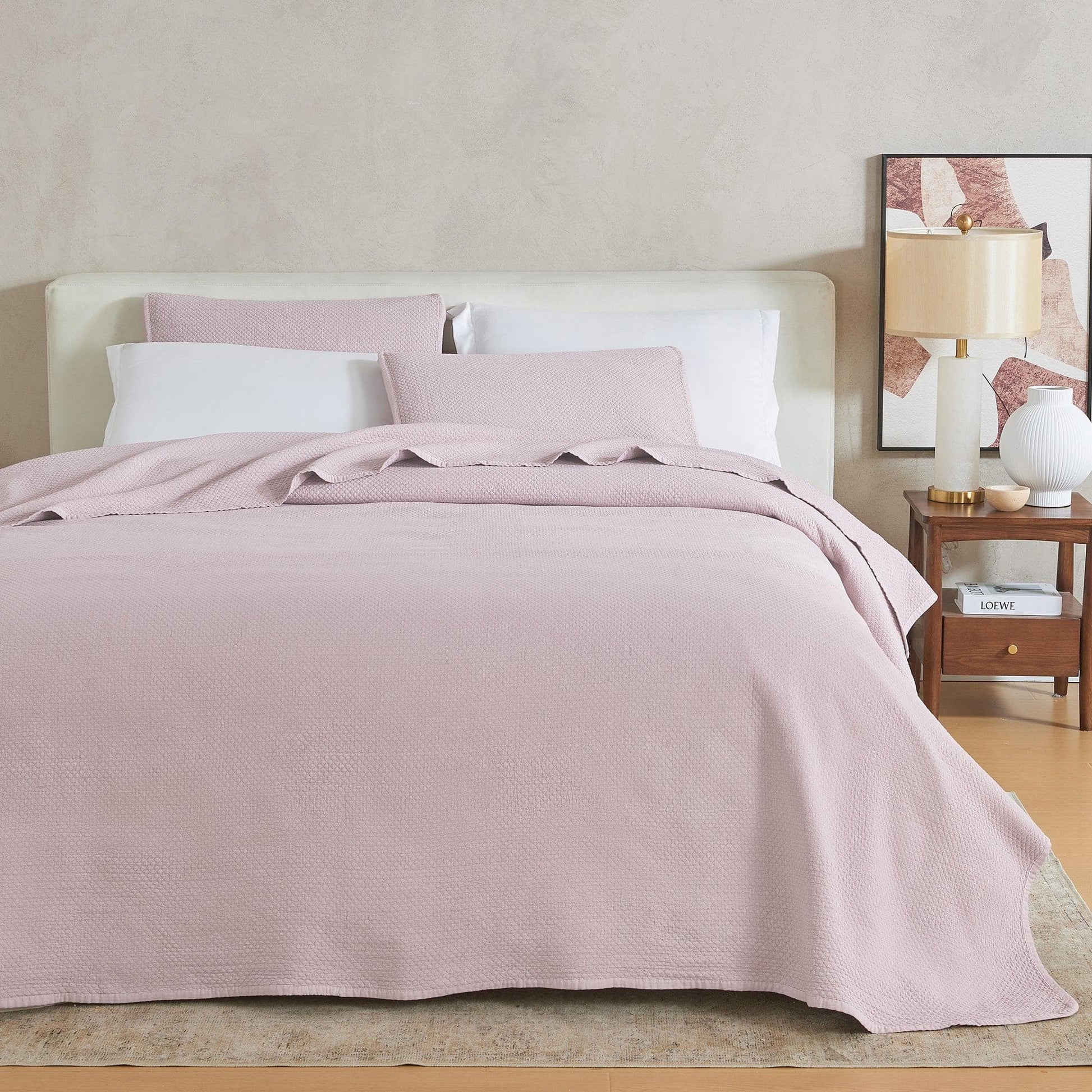 Sleep City King / Rose Pink Quilts & Comforters Stonewashed Relaxed Quilt Set - Vittoria Collection Great Bay Home
