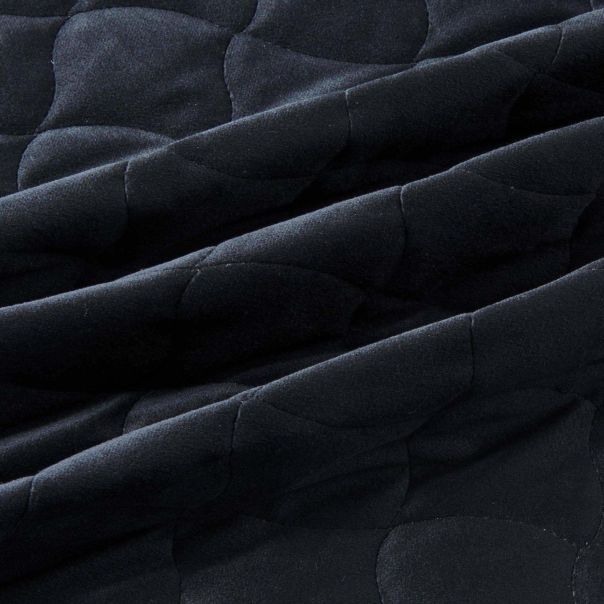 Sleep City Twin / Twin XL / Steel Blue Quilts & Comforters Velvet Box-Stitched Quilt Set - Vivica Collection Great Bay Home