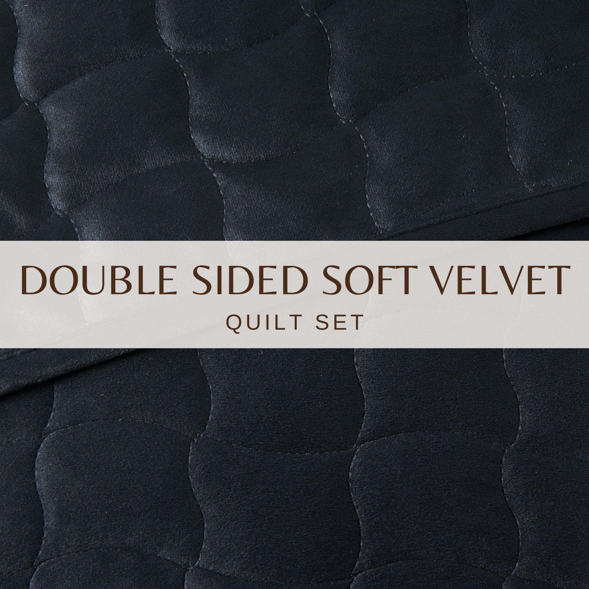 Sleep City Twin / Twin XL / Steel Blue Quilts & Comforters Velvet Box-Stitched Quilt Set - Vivica Collection Great Bay Home