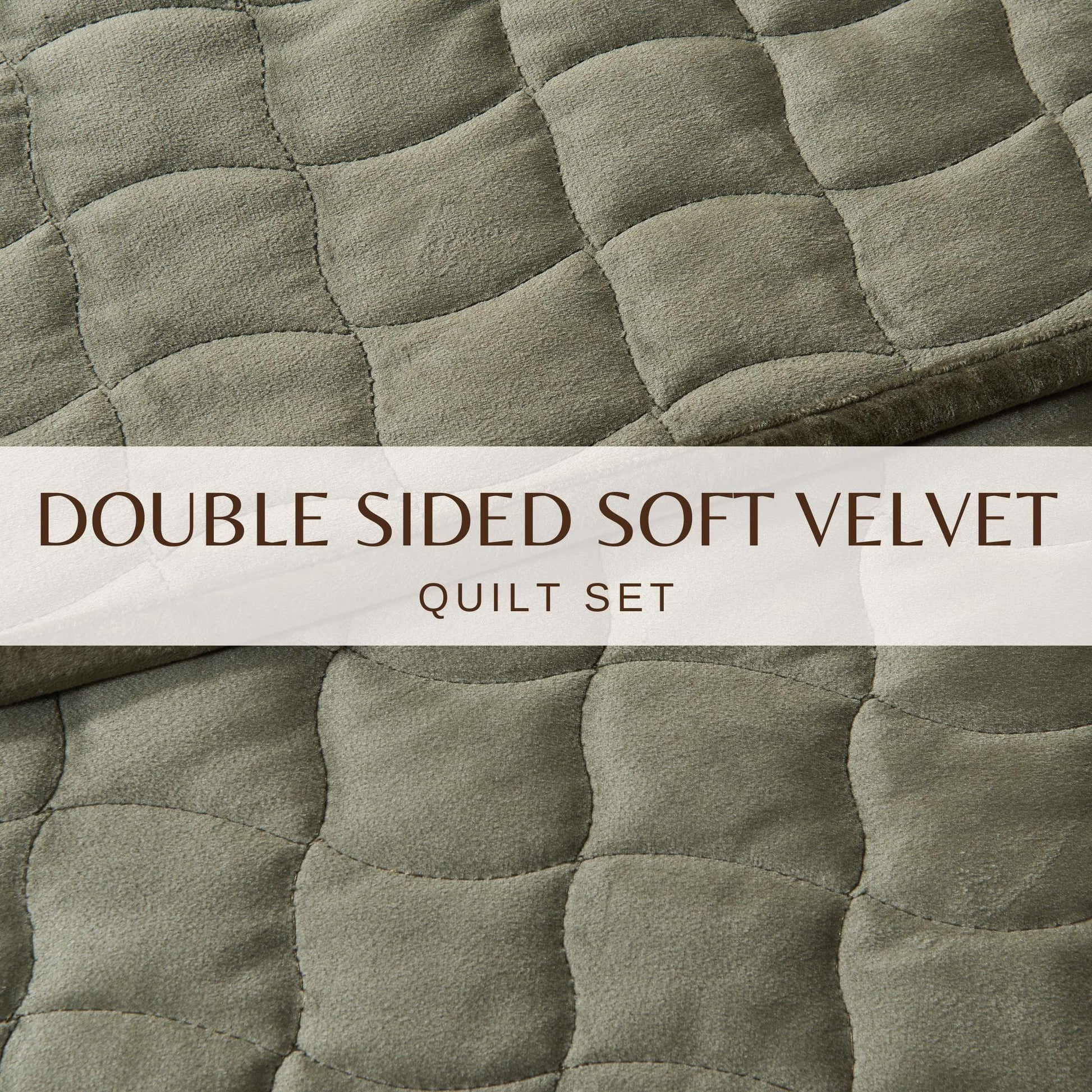 Sleep City Twin / Twin XL / Steel Blue Quilts & Comforters Velvet Box-Stitched Quilt Set - Vivica Collection Great Bay Home