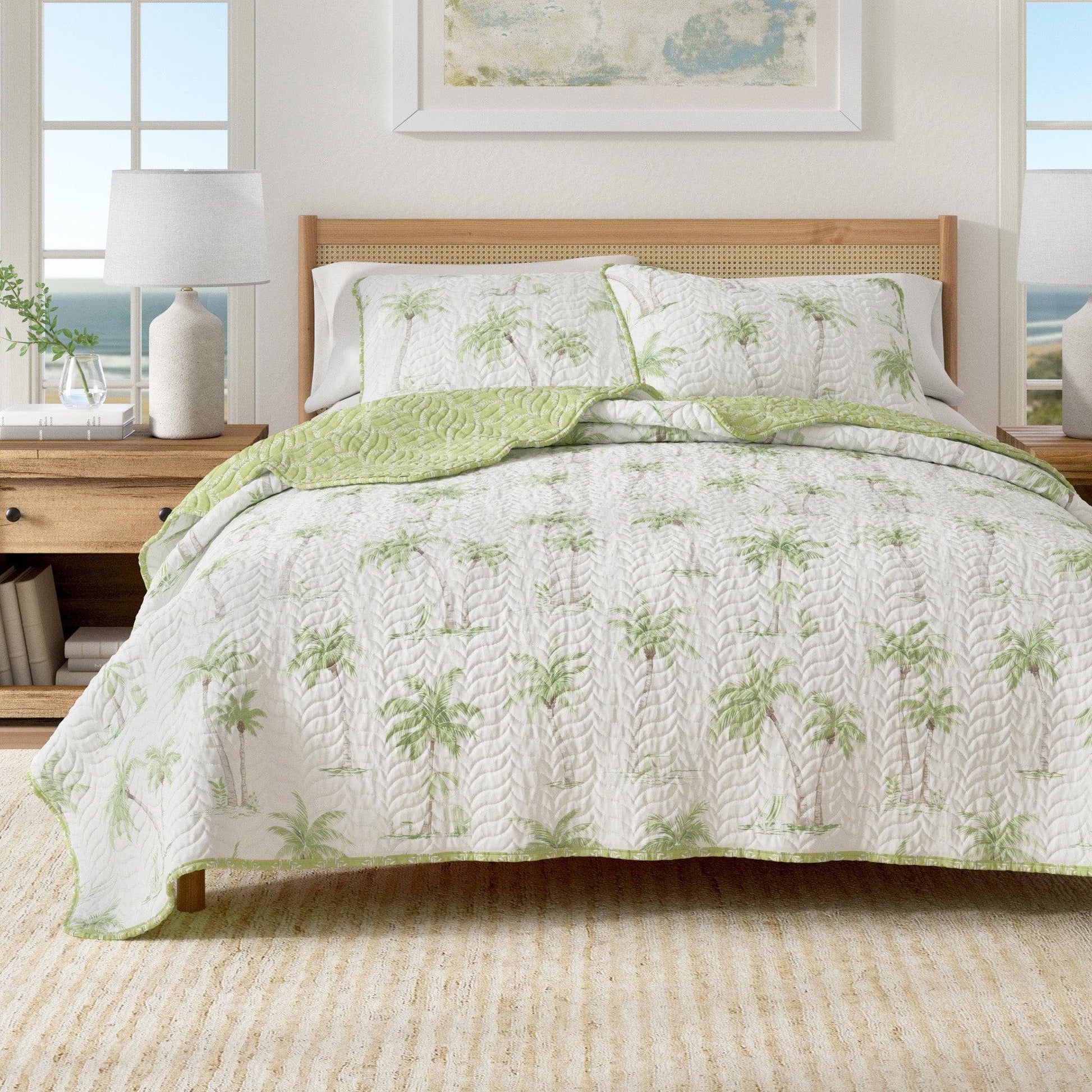 Sleep City Twin / Twin XL / West Palm Trees Quilts & Comforters West Palm Trees Coastal Quilt Set - Coronado Collection Great Bay Home