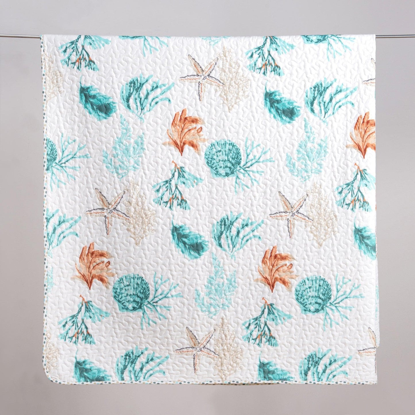 Sleep City Twin / Key West Quilts Reversible Coral Quilt Set - Key West Collection Great Bay Home