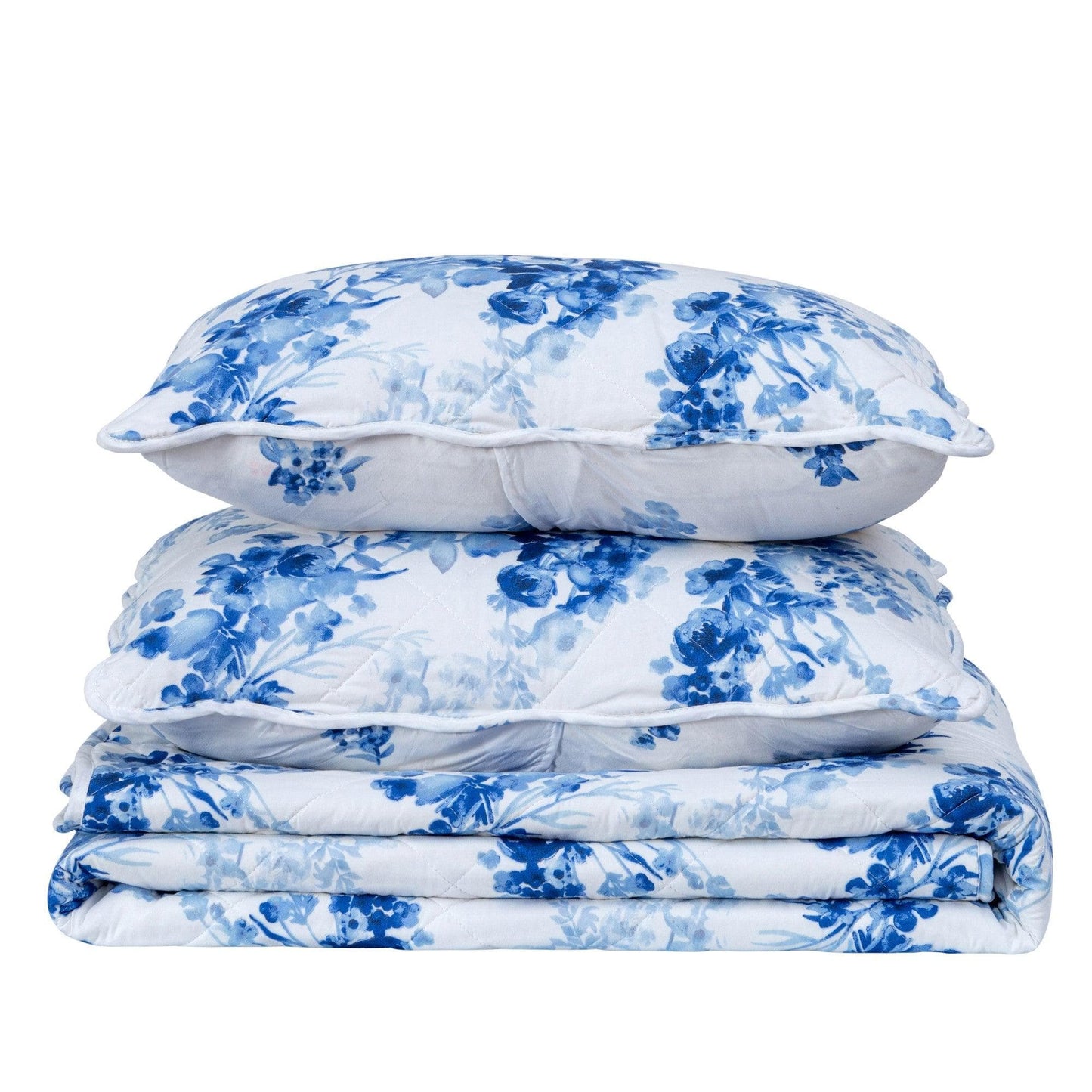 Sleep City Twin / Jacqueline Quilts Watercolor Leaves 3 Piece Quilt Set - Jacqueline Collection Great Bay Home