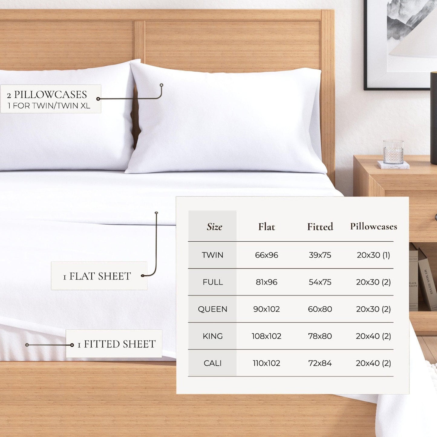 Sleep City Twin / Winter White Sheets 4-Piece Cotton Solid Flannel Sheet - Nordic Collection Great Bay Home